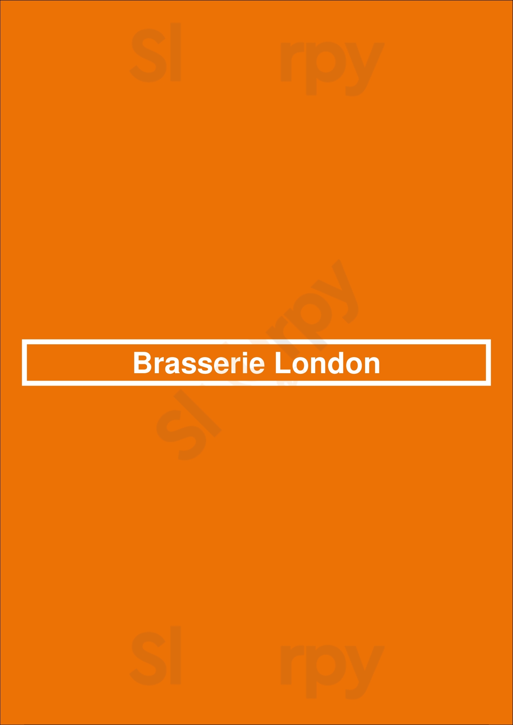 Brasserie London Ixelles Menu - 1