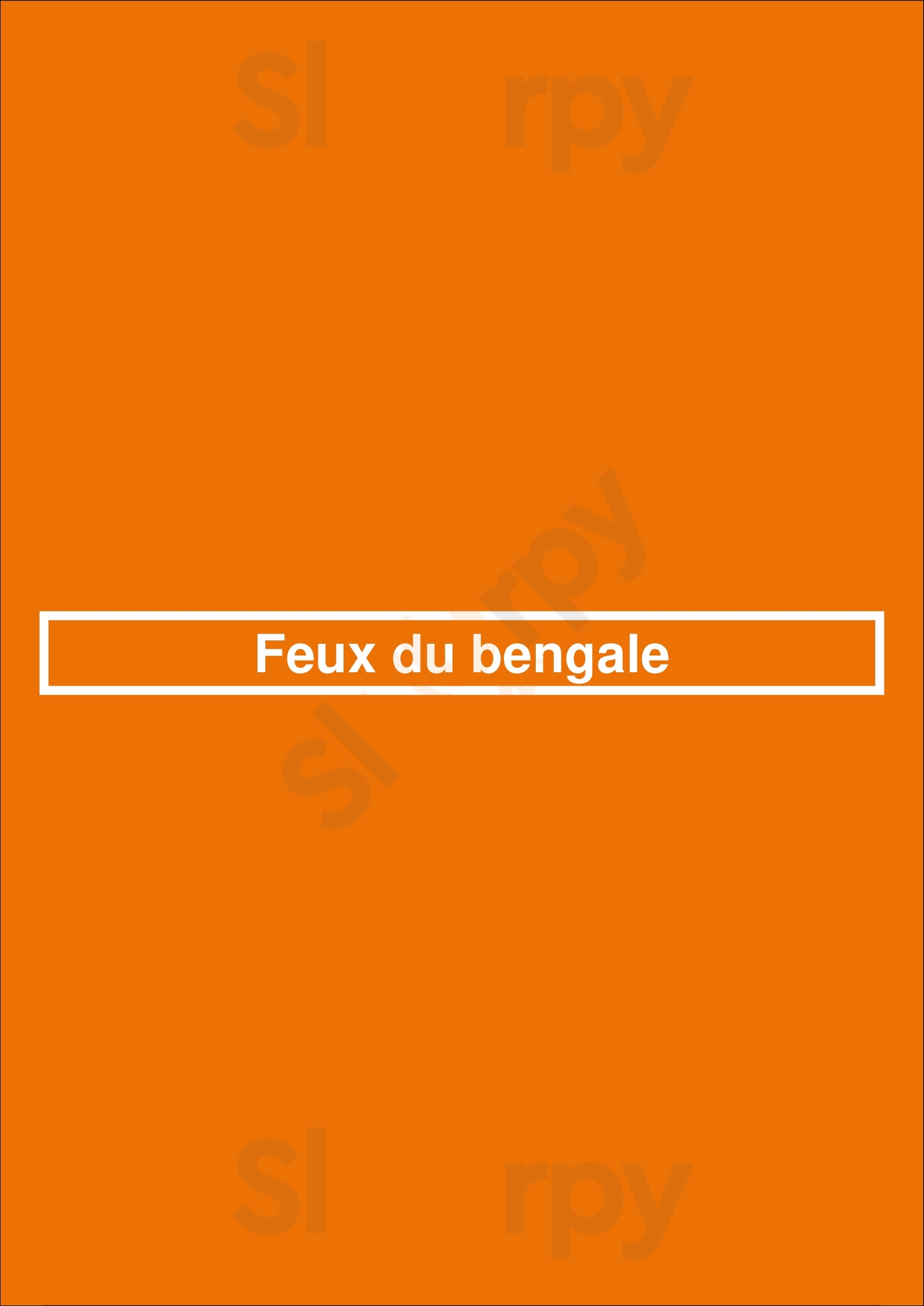 Feux Du Bengale Bruxelles Menu - 1