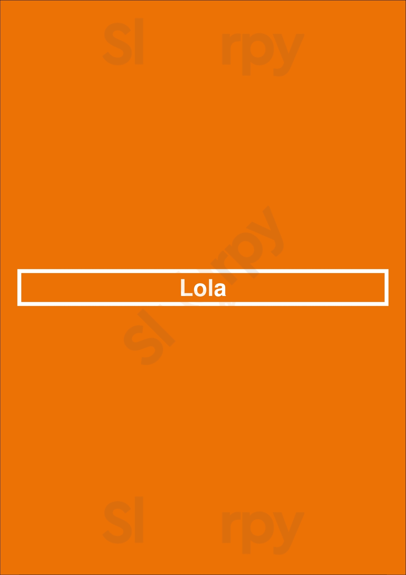 Lola Bruxelles Menu - 1