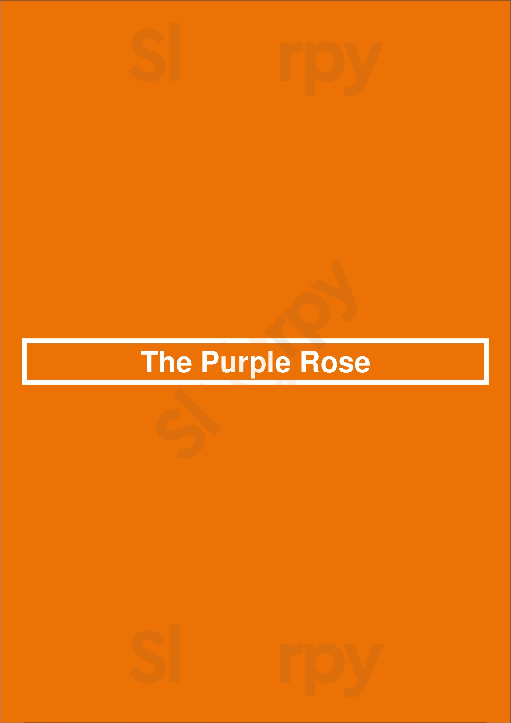 The Purple Rose Bruxelles Menu - 1