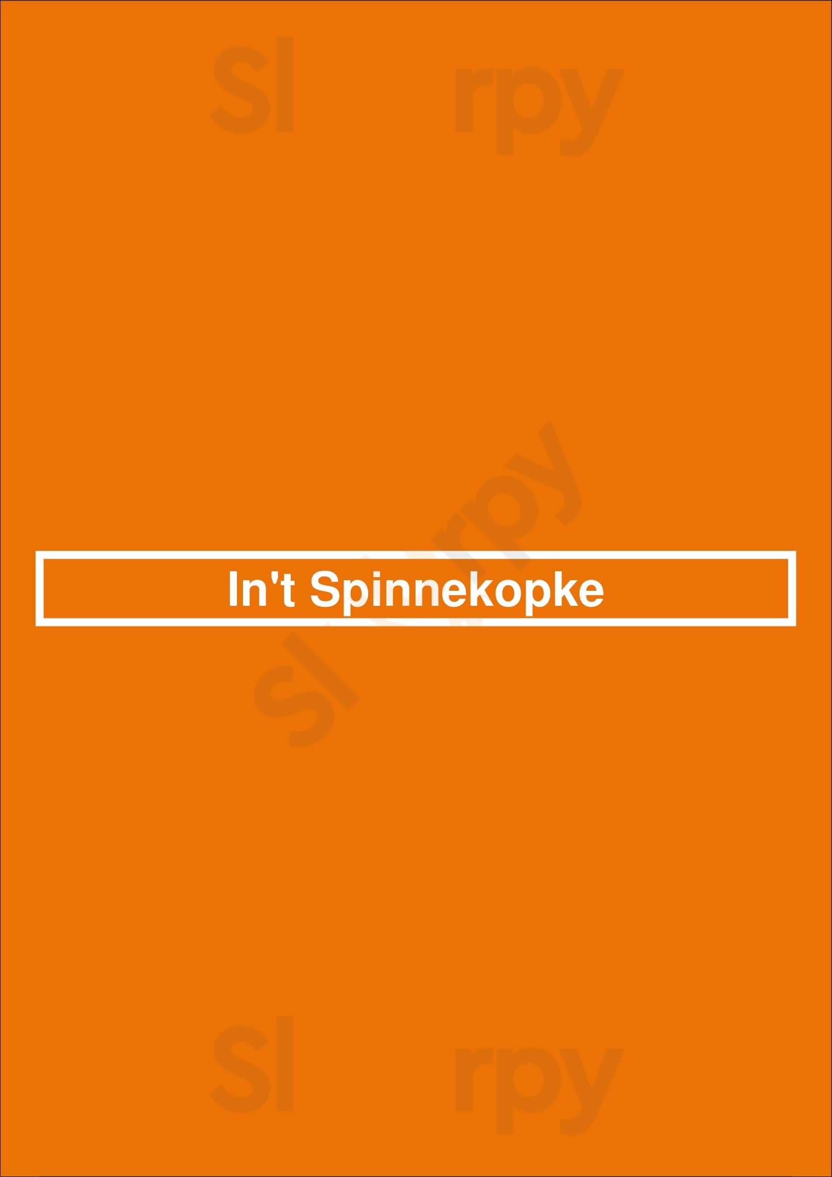 In't Spinnekopke Bruxelles Menu - 1