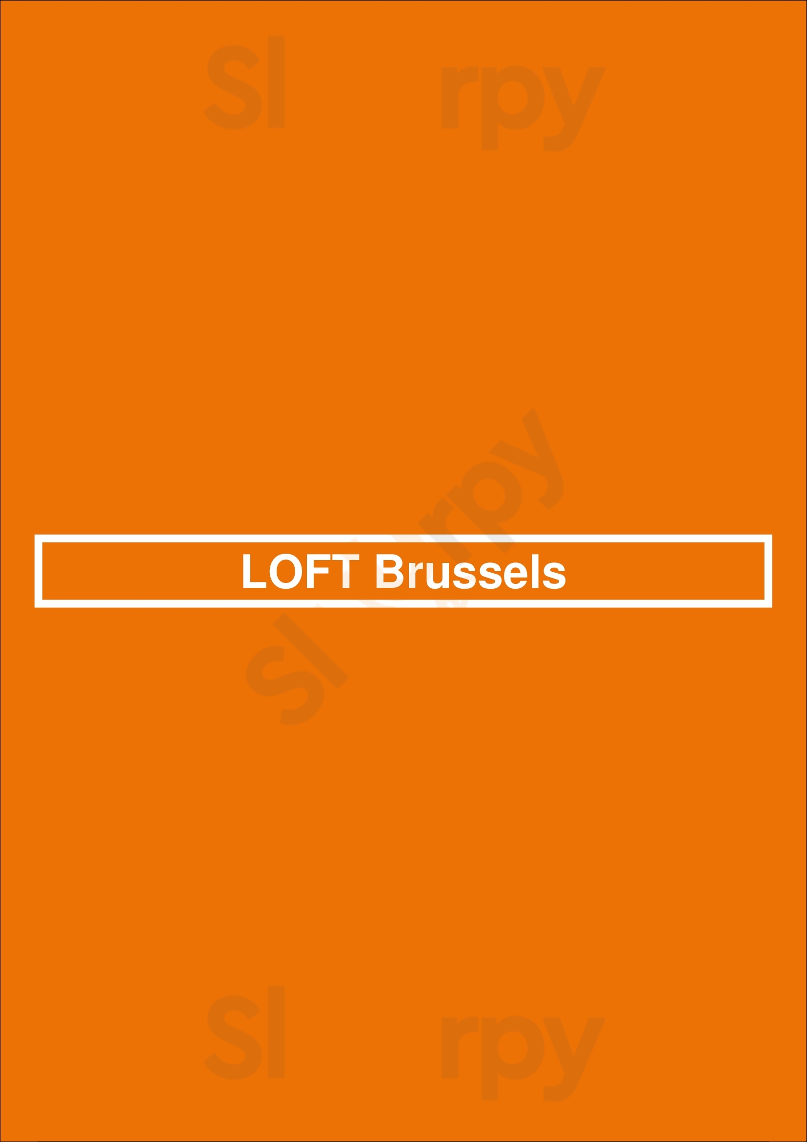 Loft Brussels Bruxelles Menu - 1