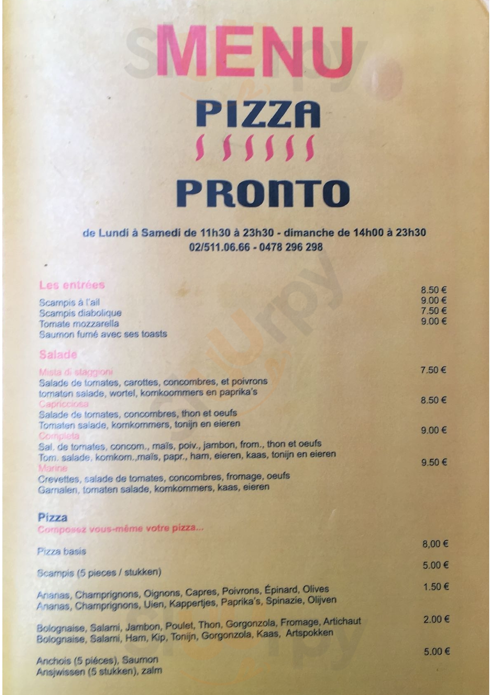 Pizza Pronto Bruxelles Menu - 1