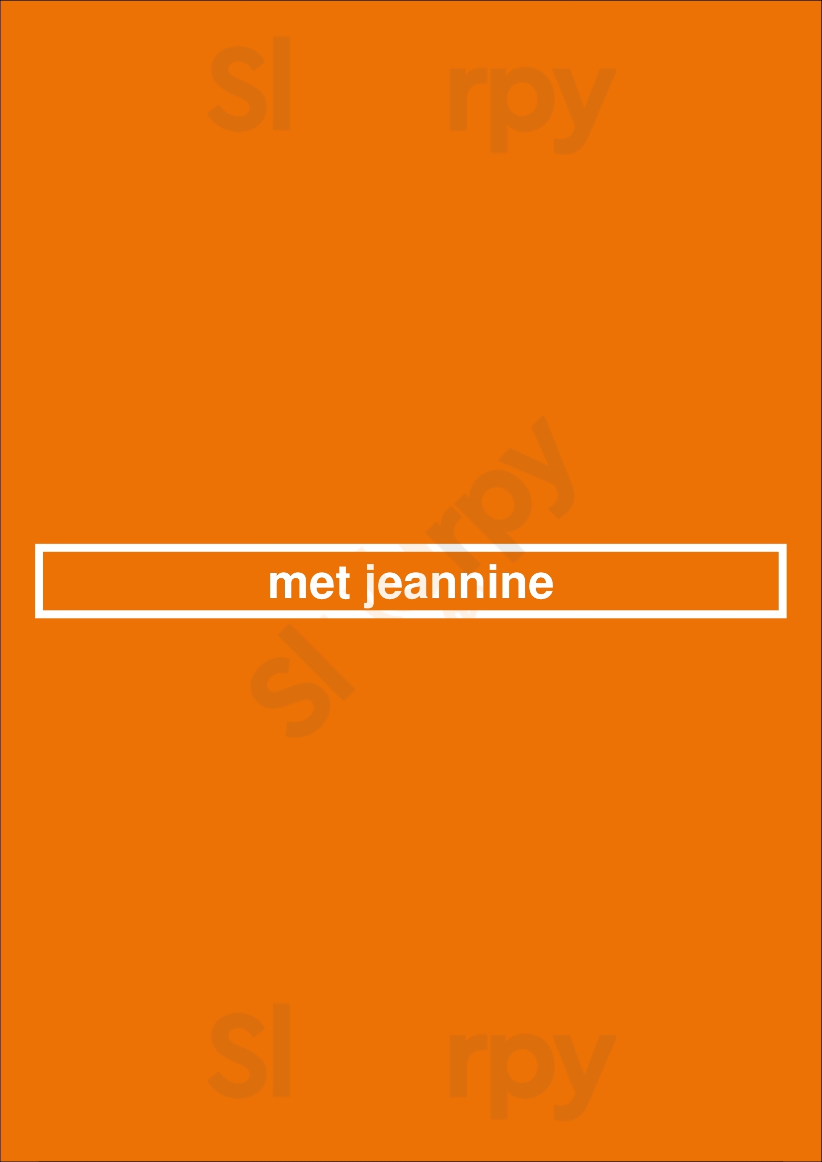 Met Jeannine Bruxelles Menu - 1