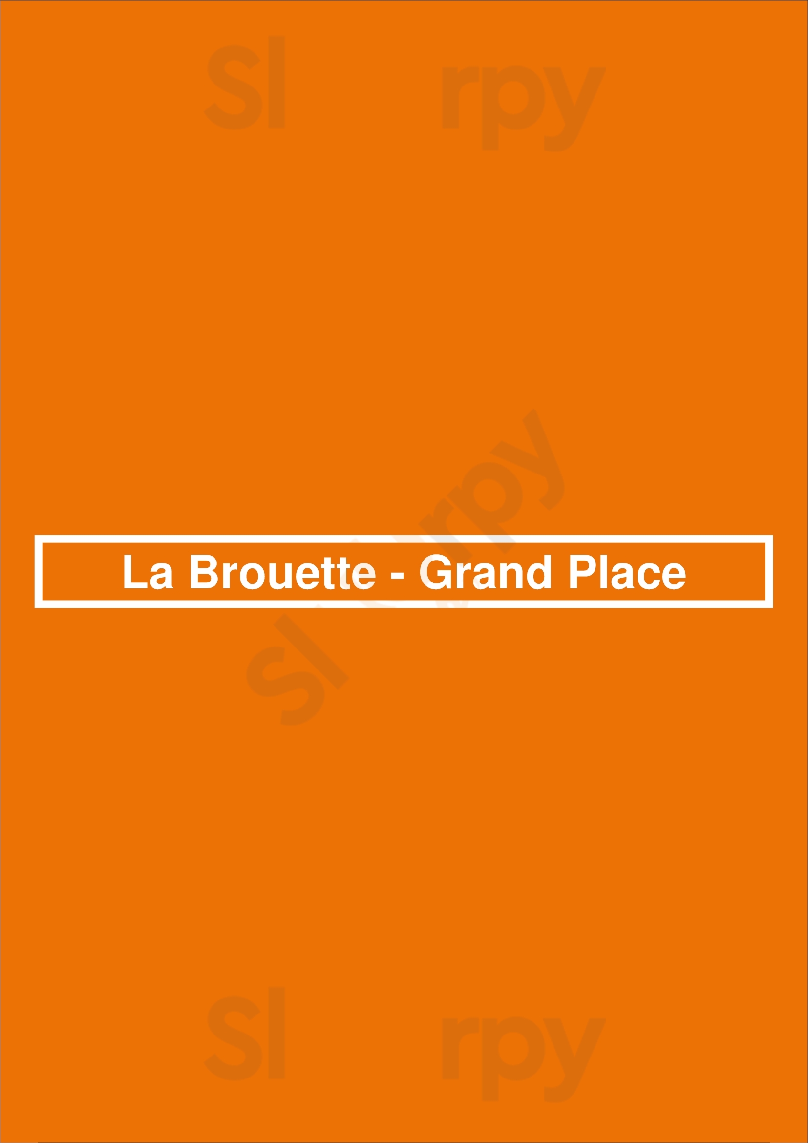 La Brouette - Grand Place Bruxelles Menu - 1