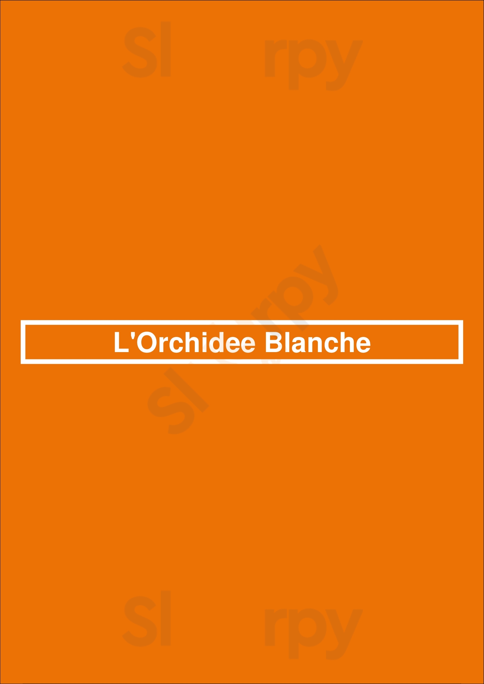 L'orchidee Blanche Bruxelles Menu - 1