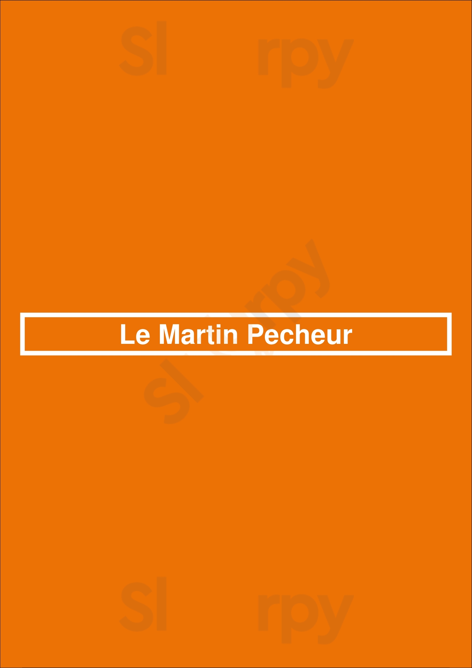 Le Martin Pecheur Bruxelles Menu - 1