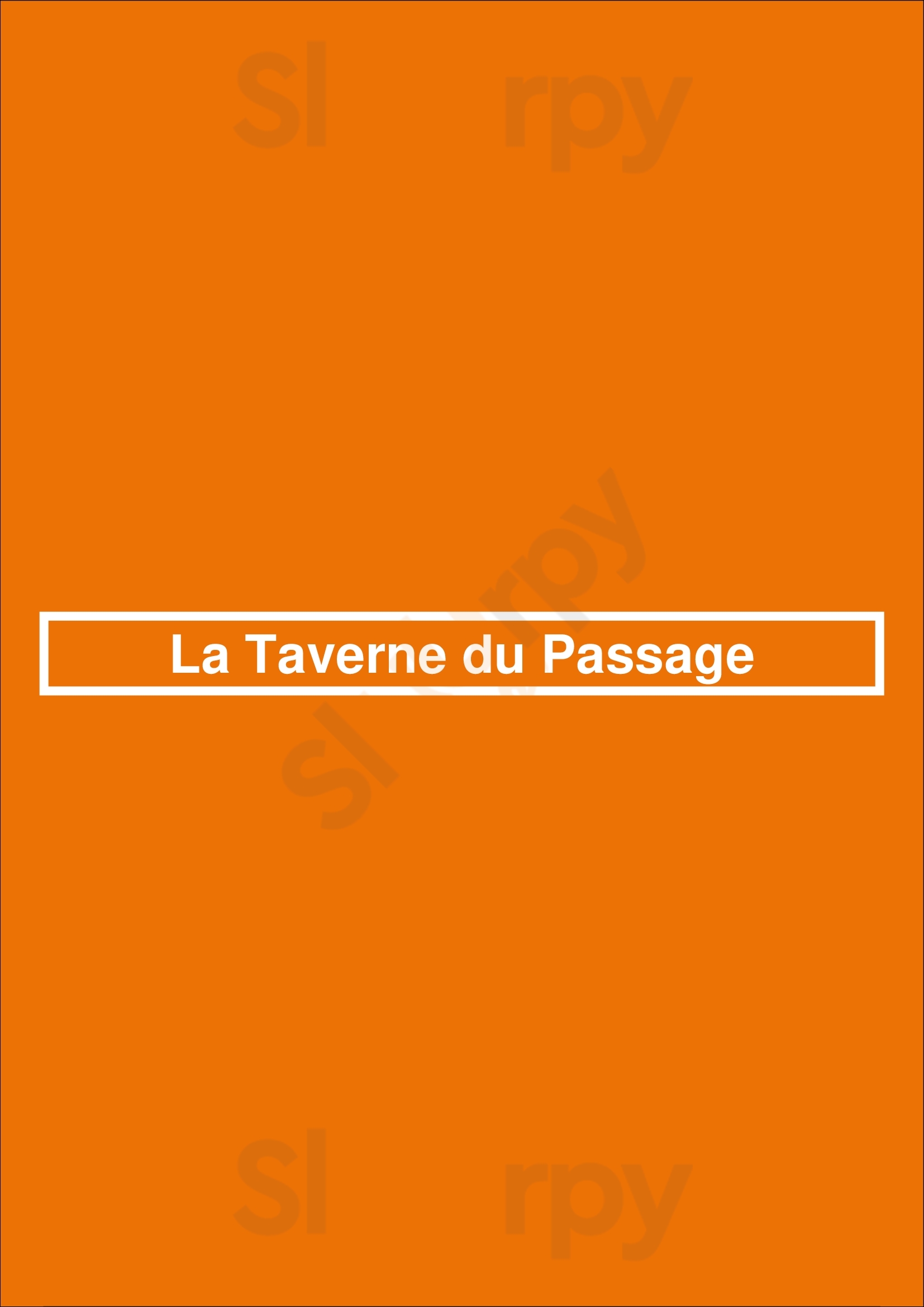 La Taverne Du Passage Bruxelles Menu - 1