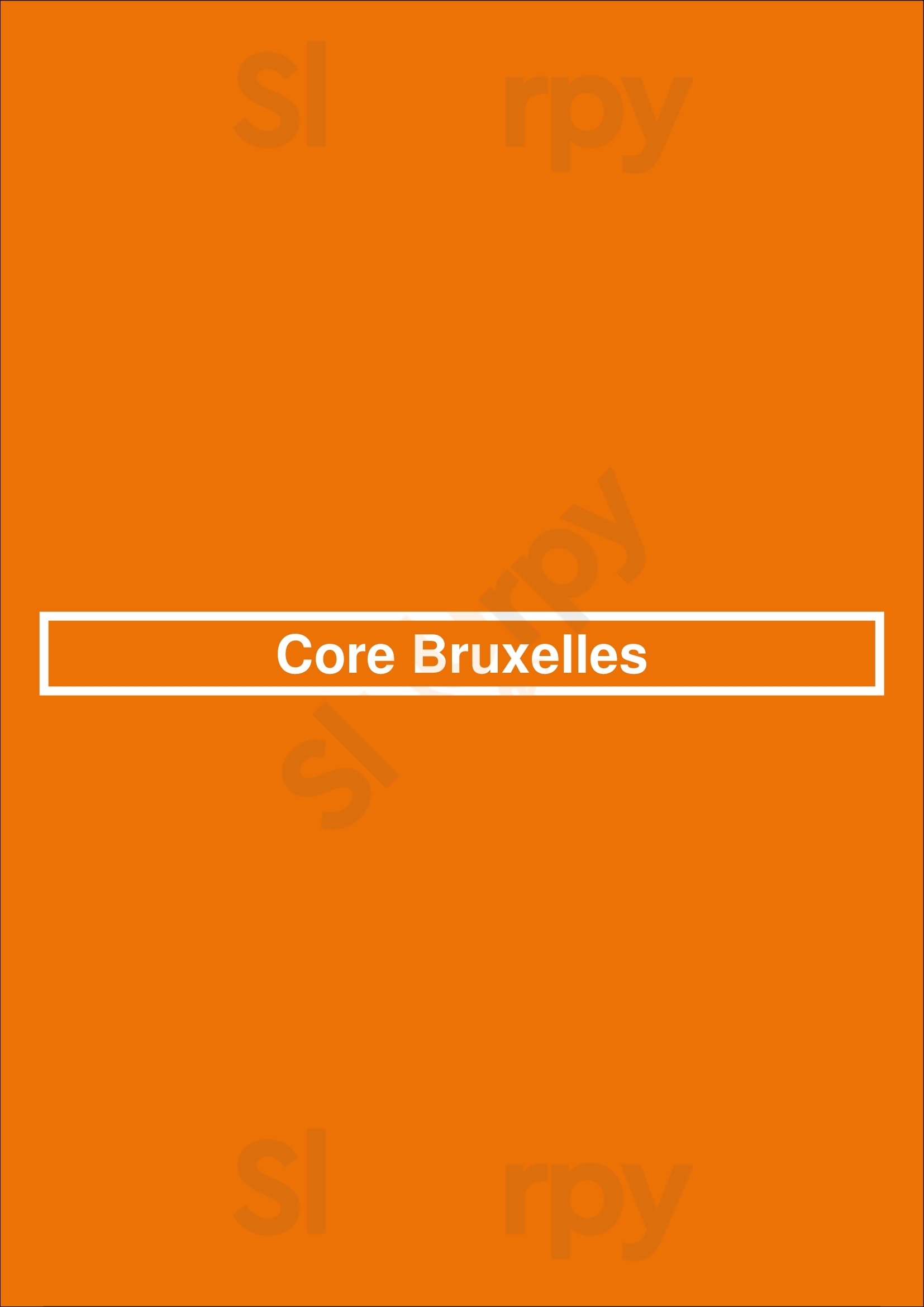 Core Bruxelles Bruxelles Menu - 1
