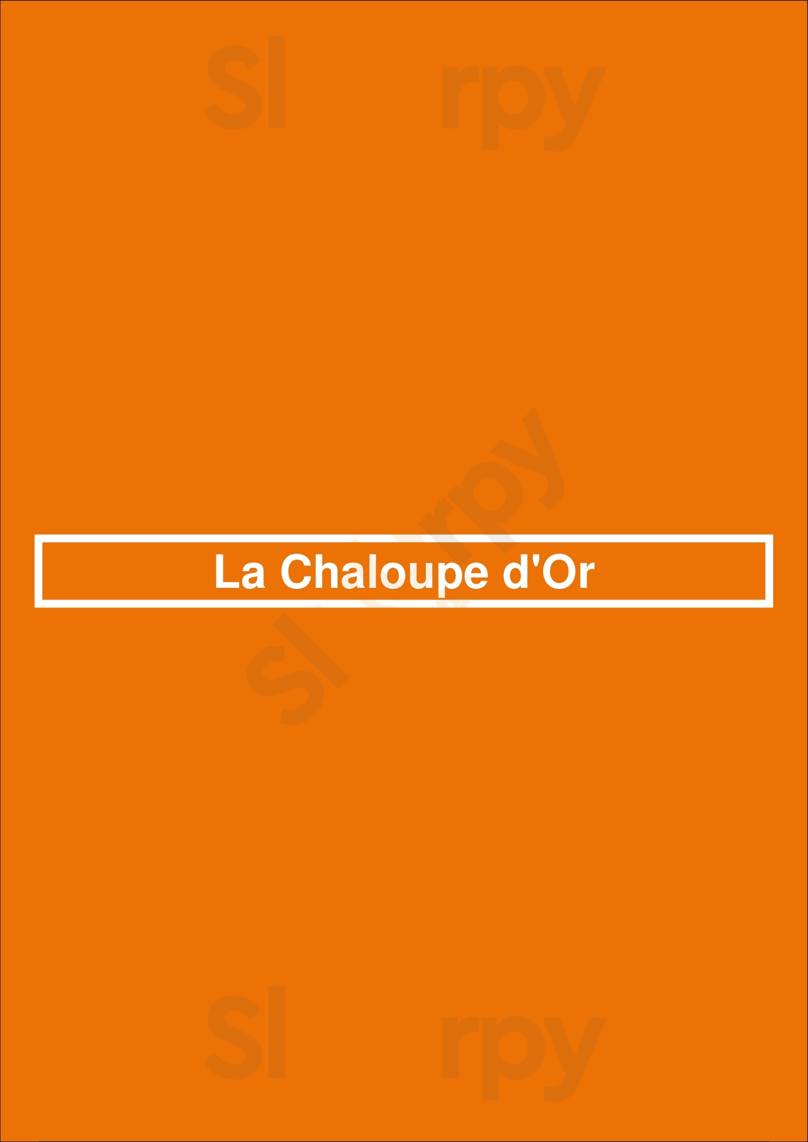 La Chaloupe D'or Bruxelles Menu - 1