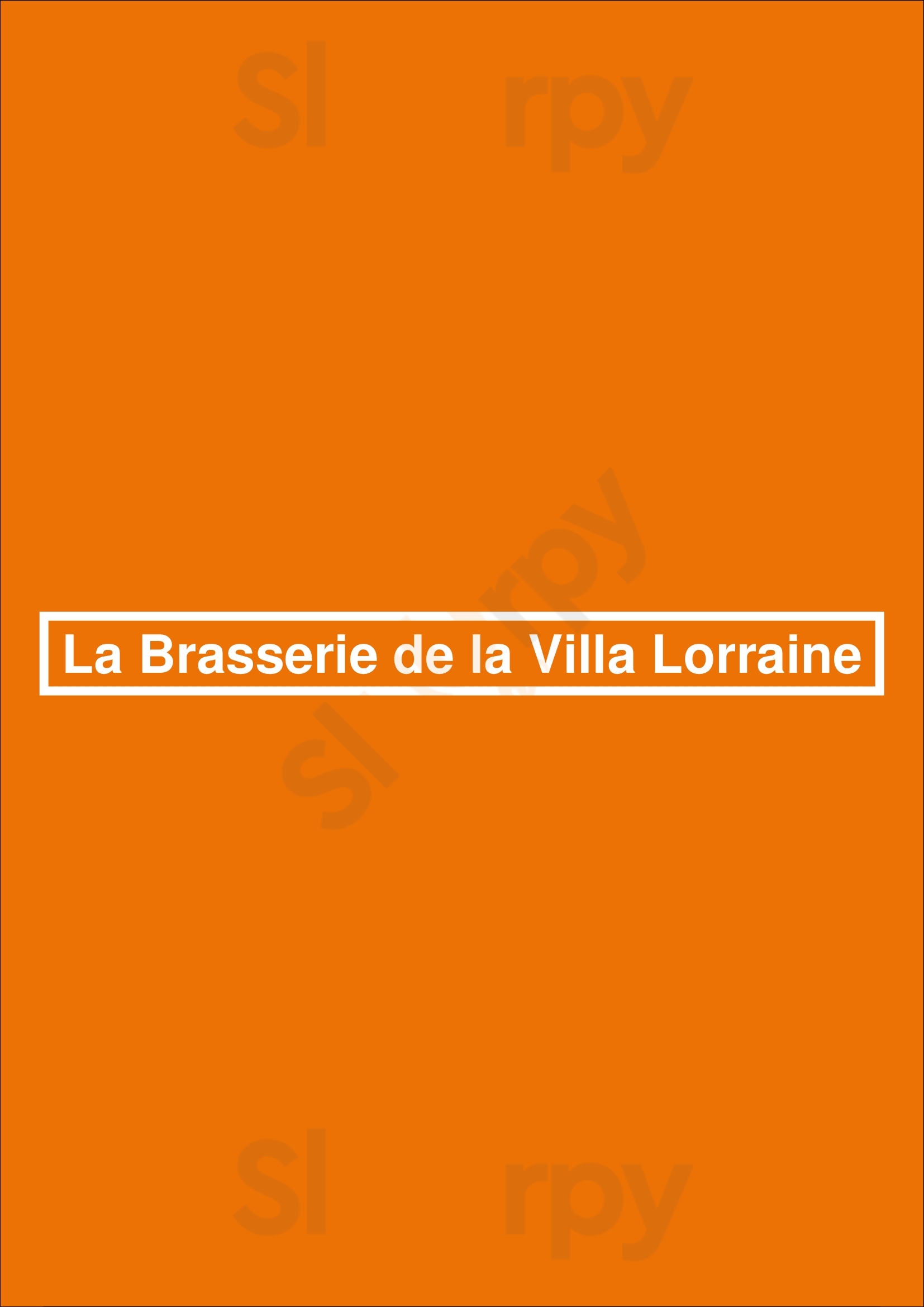 La Brasserie De La Villa Lorraine Bruxelles Menu - 1