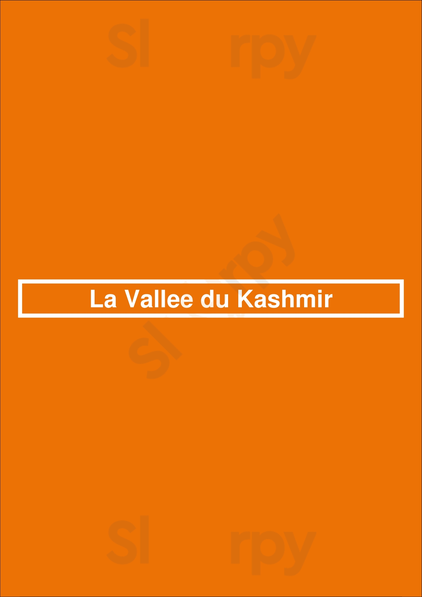 La Vallée Du Kashmir Bruxelles Menu - 1