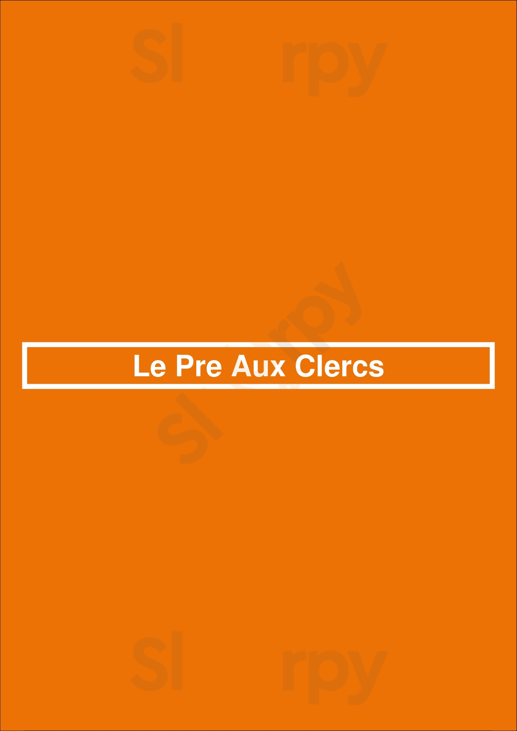Le Pre Aux Clercs Bruxelles Menu - 1