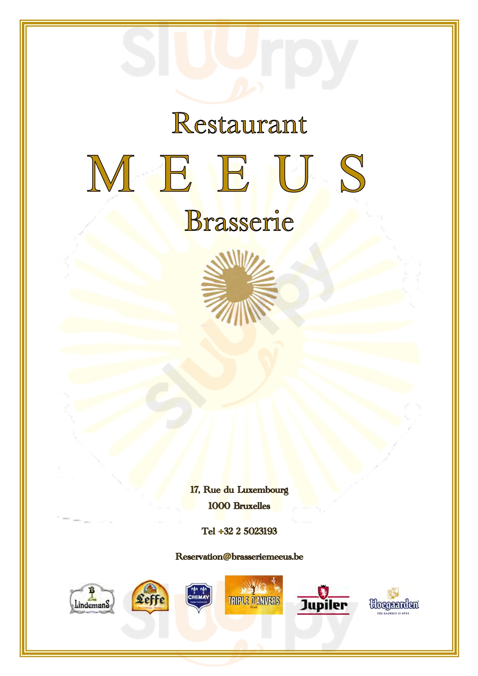 Brasserie Meeus Bruxelles Menu - 1