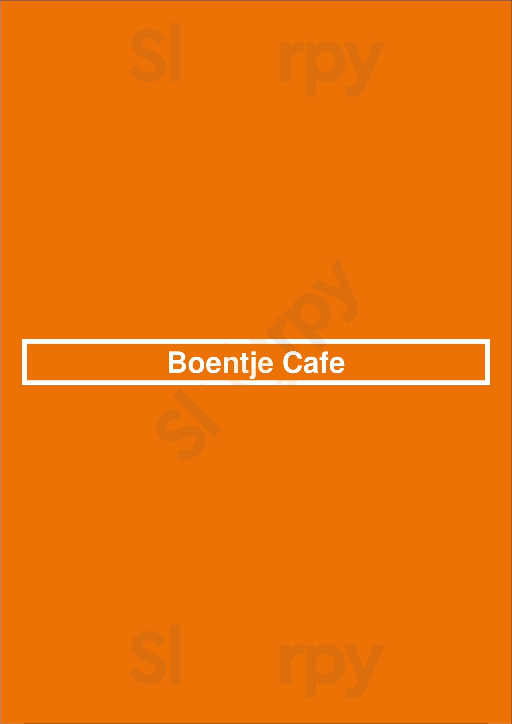 Boentje Cafe Bruxelles Menu - 1