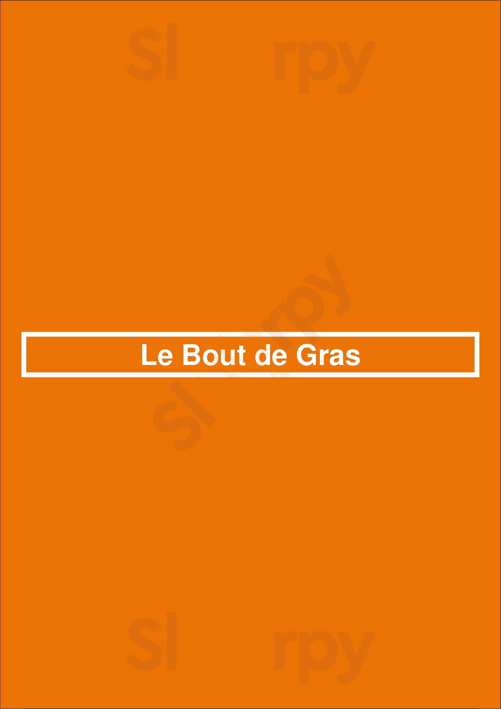 Le Bout De Gras Bruxelles Menu - 1