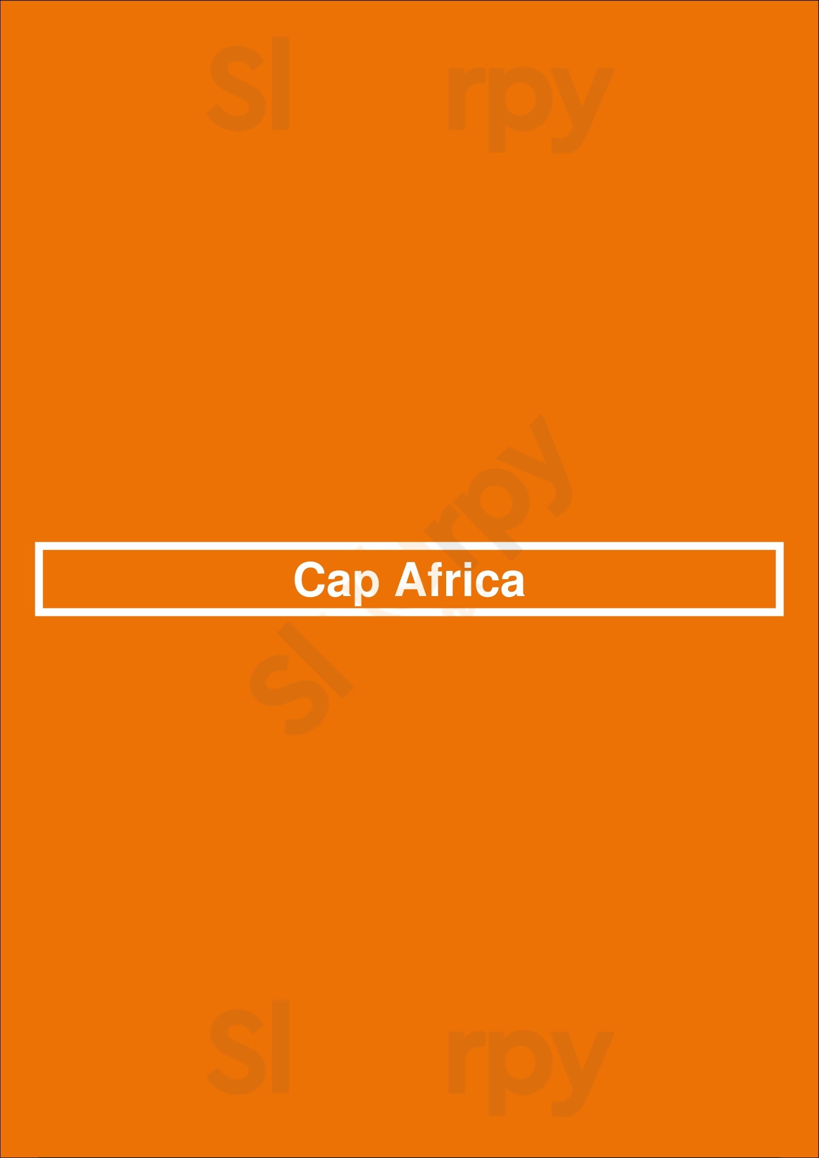 Cap Africa Bruxelles Menu - 1