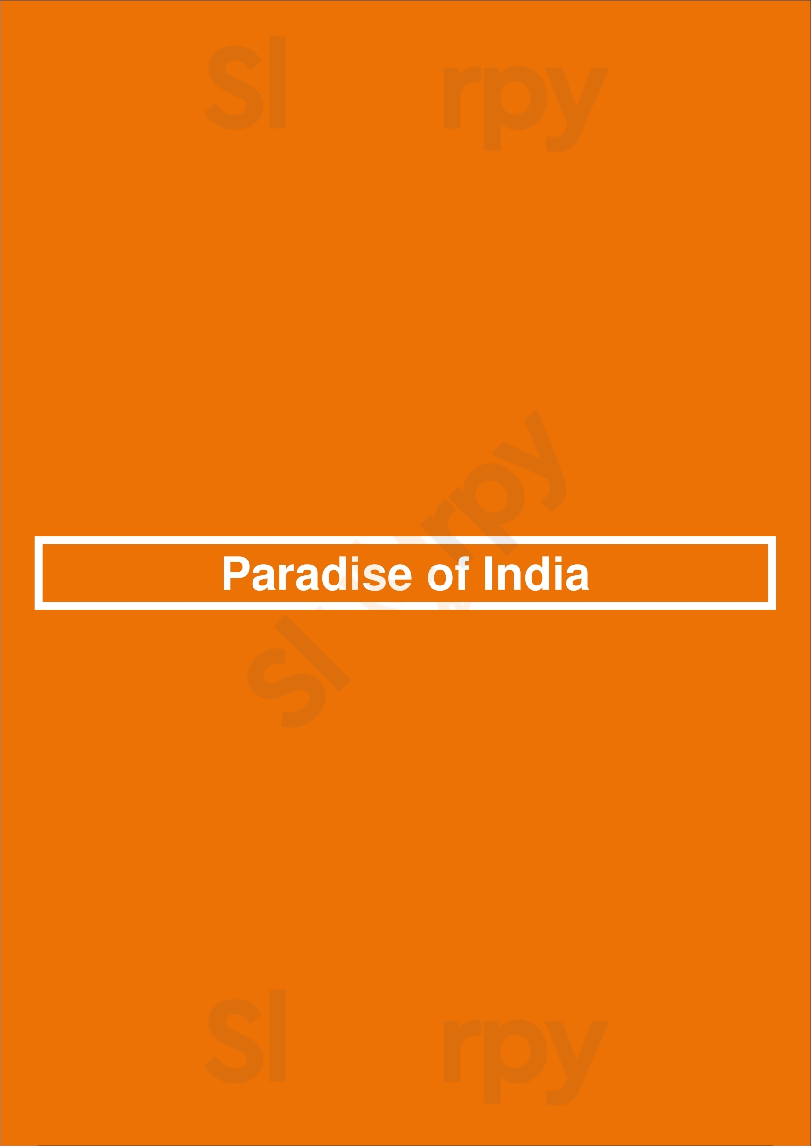 Paradise Of India Bruxelles Menu - 1