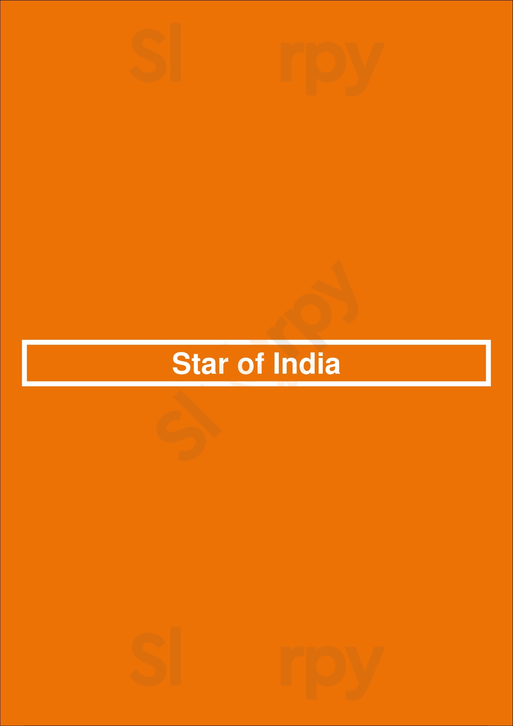 Star Of India Bruxelles Menu - 1