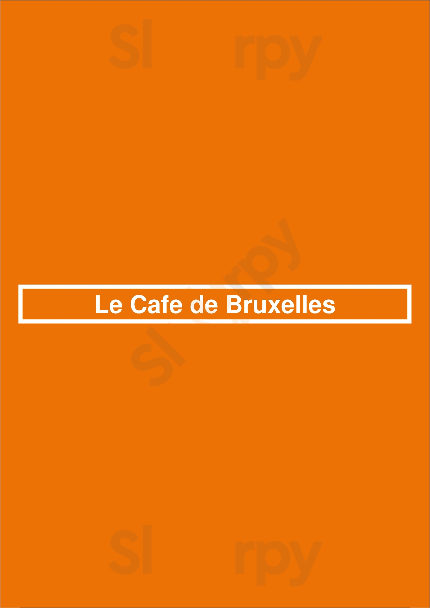 Le Cafe De Bruxelles Bruxelles Menu - 1
