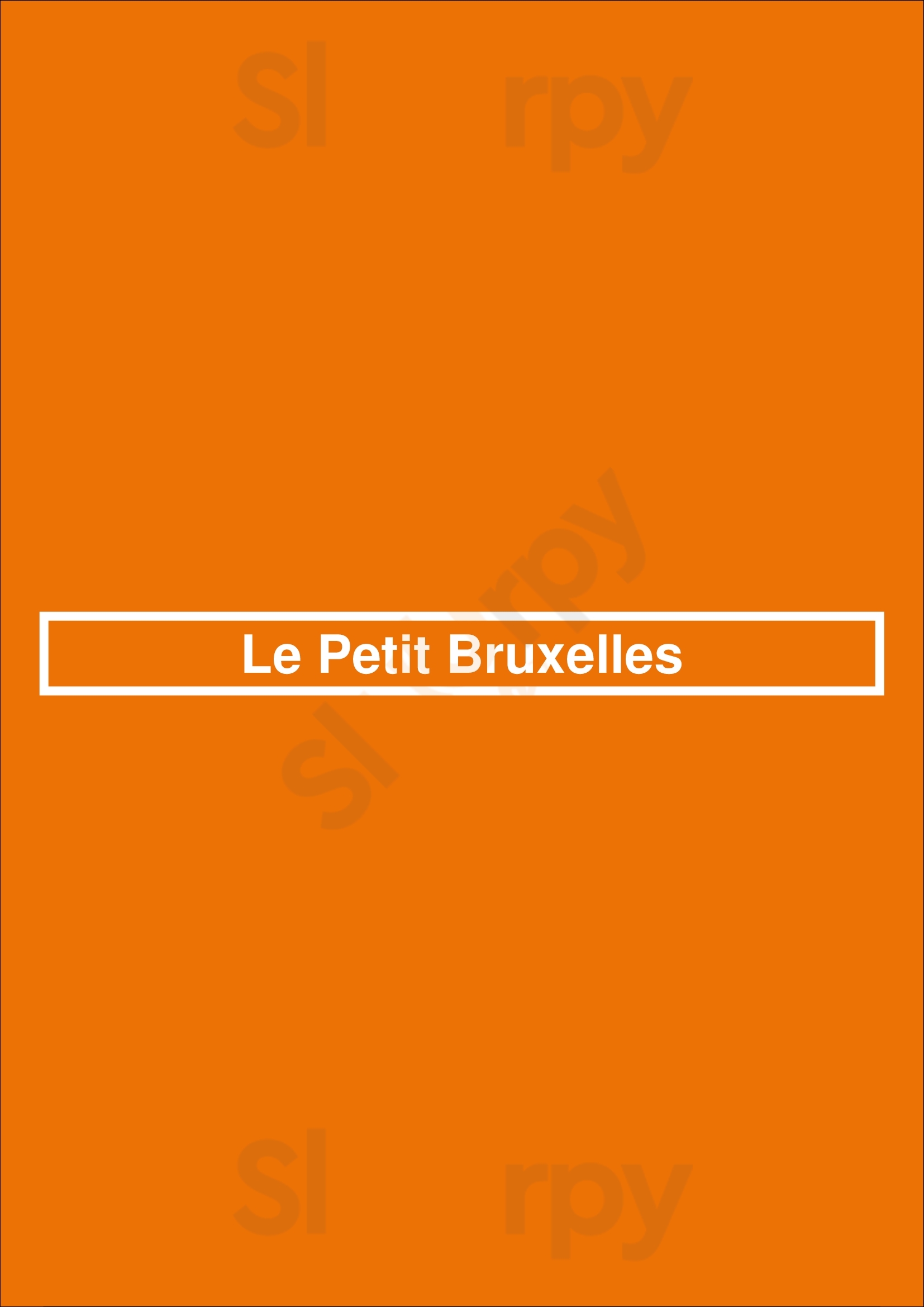 Le Petit Bruxelles Bruxelles Menu - 1