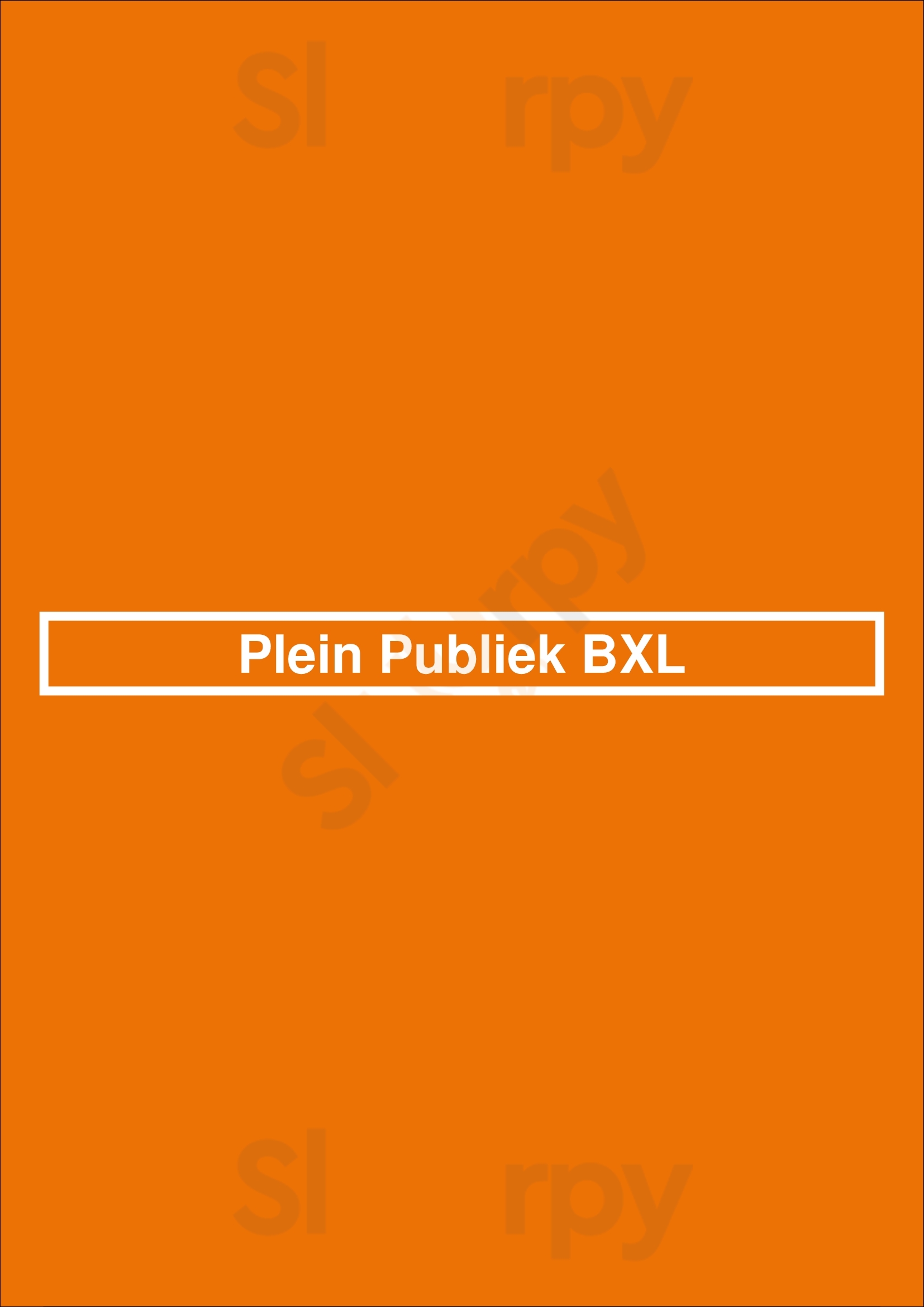 Plein Publiek Bxl Bruxelles Menu - 1