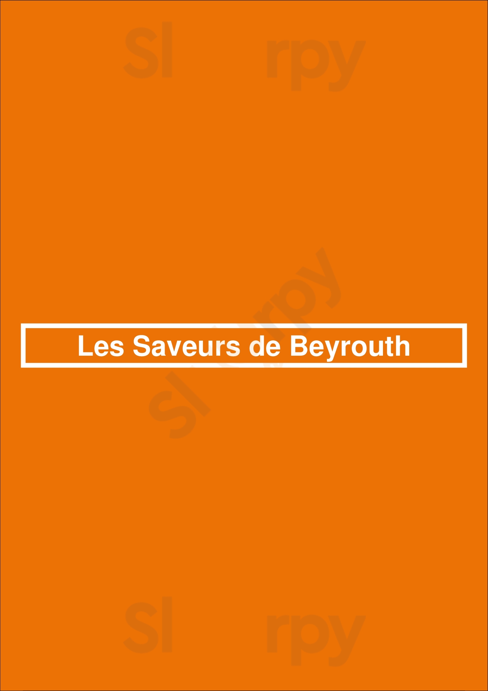 Les Saveurs De Beyrouth Bruxelles Menu - 1