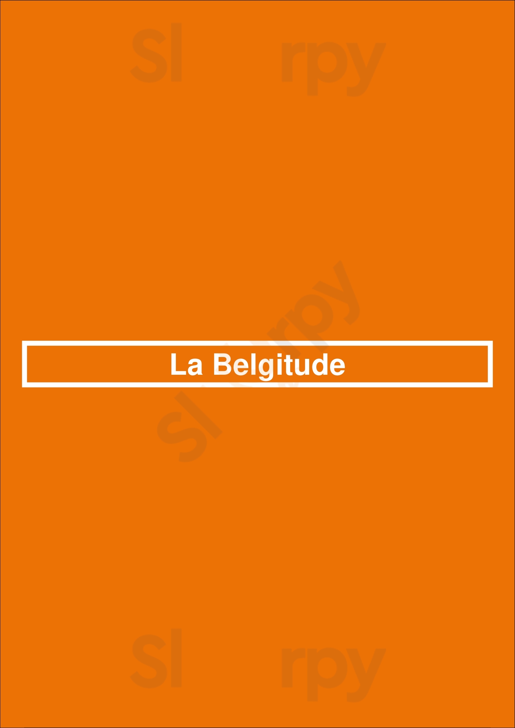 La Belgitude Bruxelles Menu - 1