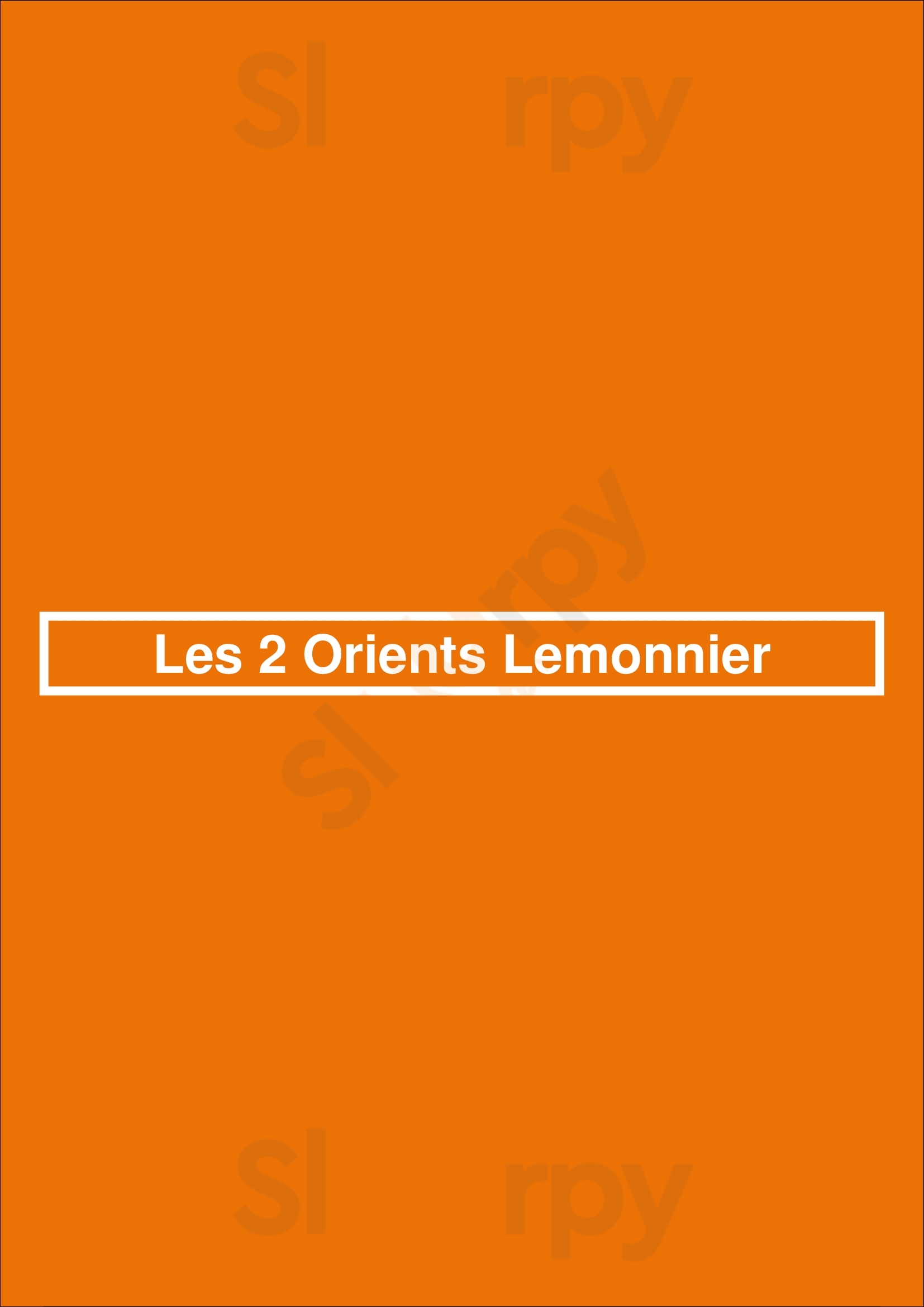 Les 2 Orients Lemonnier Bruxelles Menu - 1