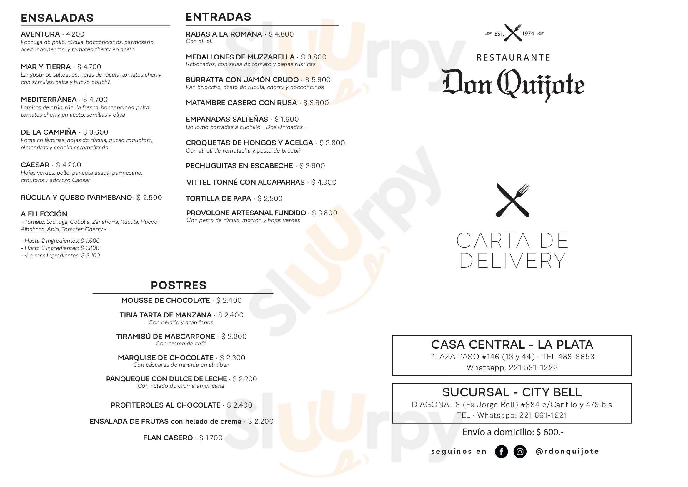 Restaurante Don Quijote La Plata Menu - 1