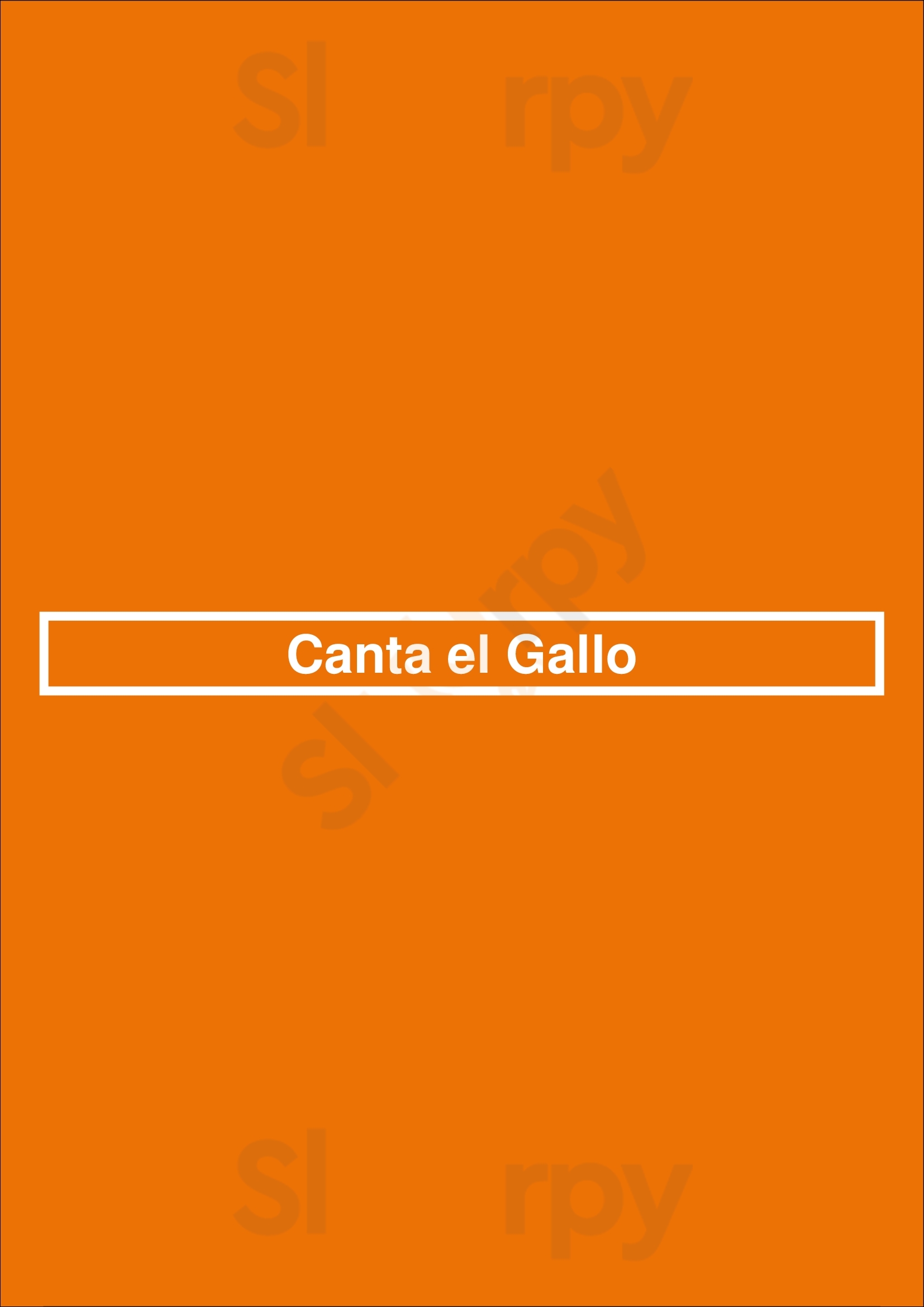 Canta El Gallo Tigre Menu - 1