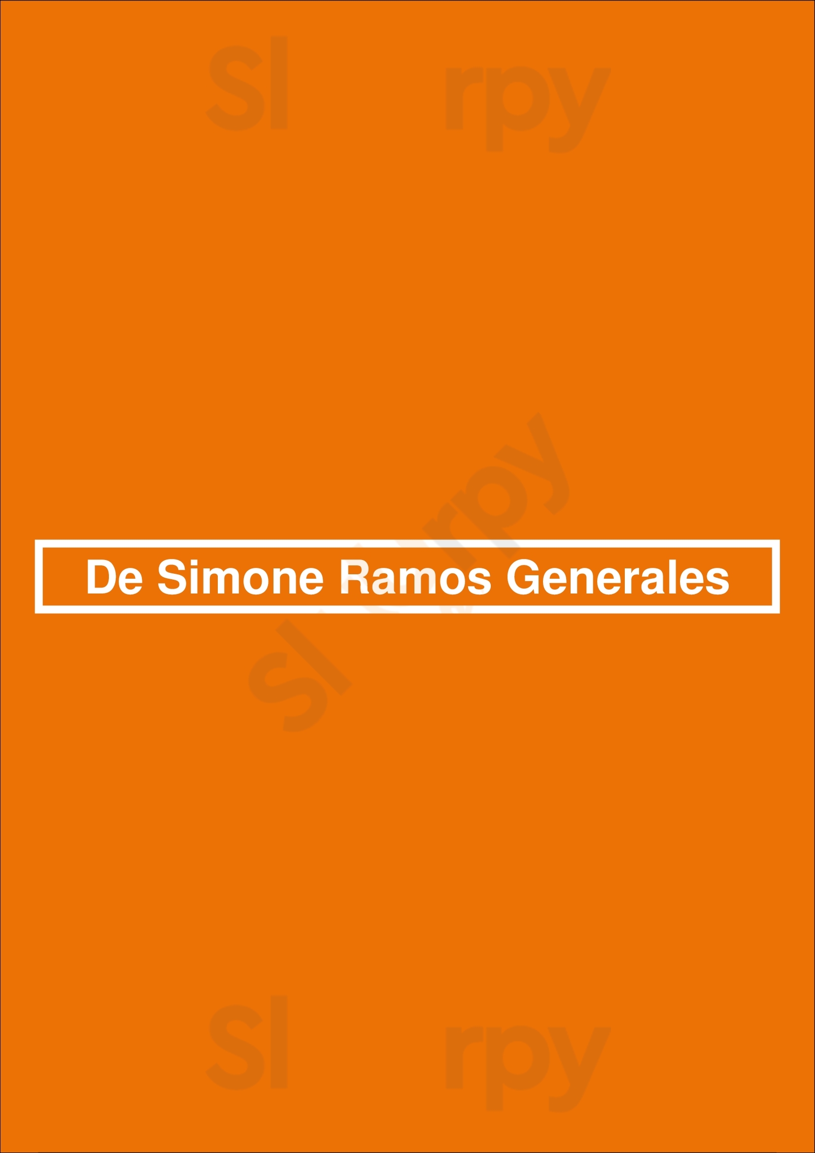 De Simone Ramos Generales Vicente López Menu - 1
