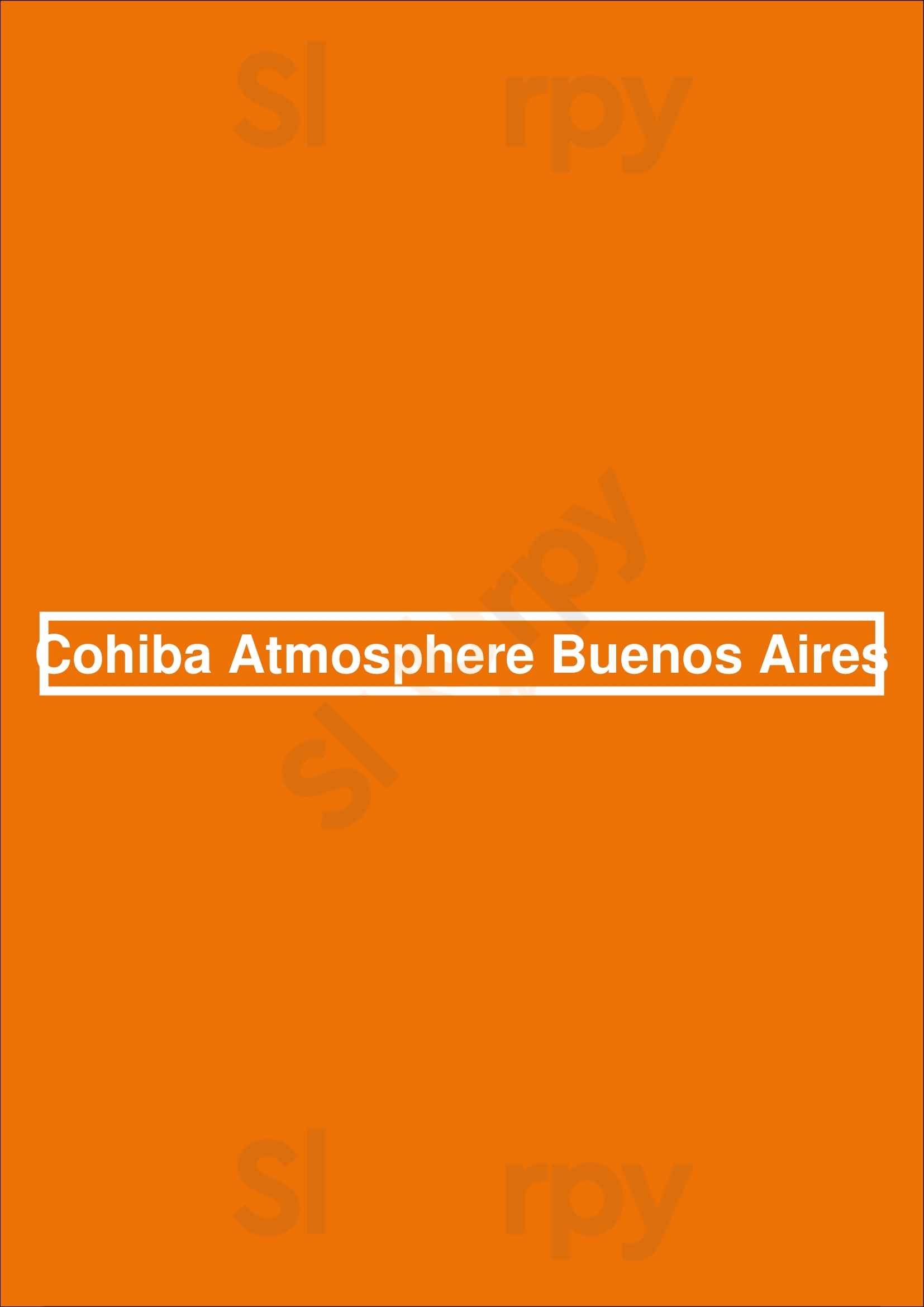 Cohiba Atmosphere Buenos Aires Buenos Aires Menu - 1