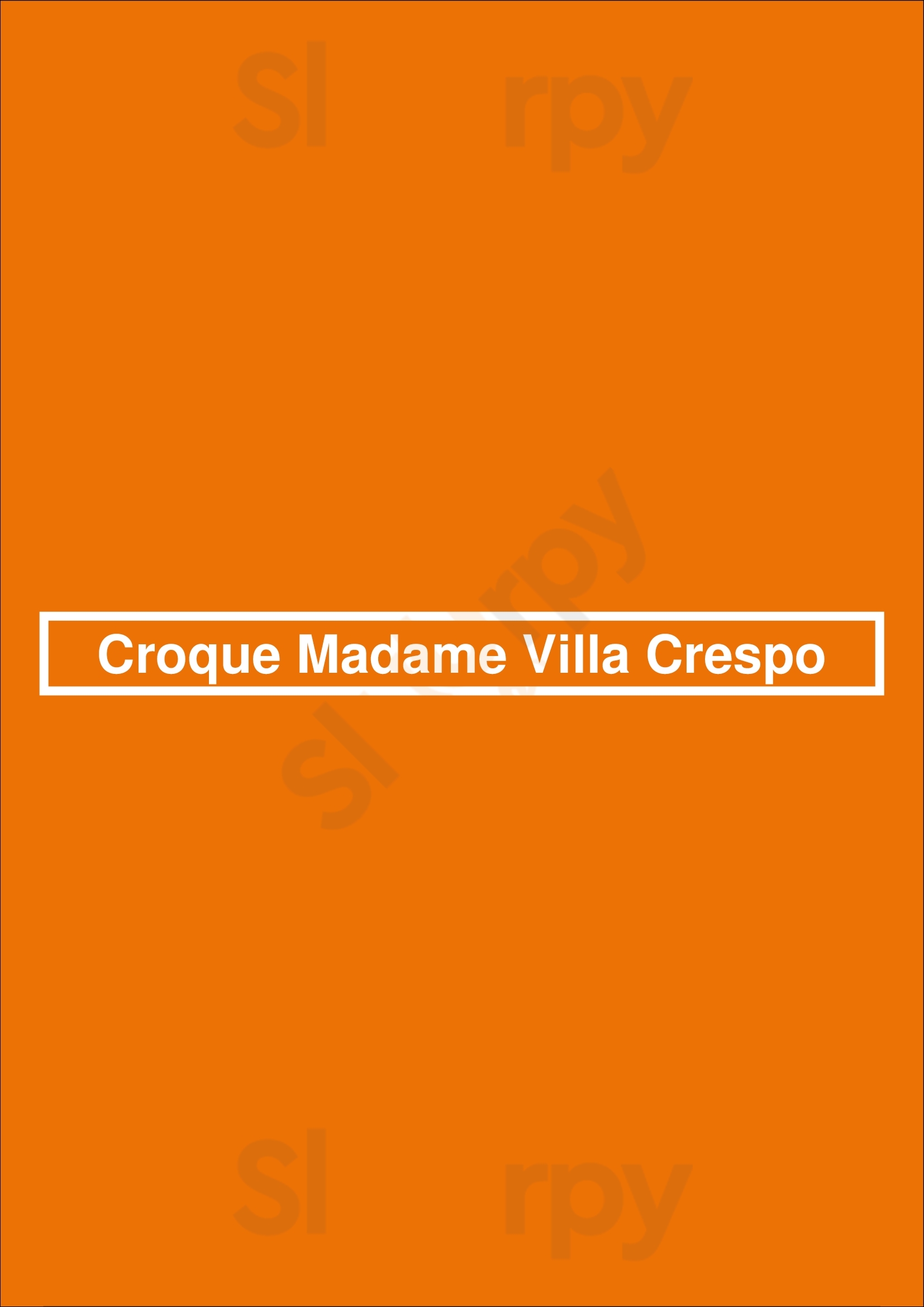 Croque Madame Villa Crespo Buenos Aires Menu - 1