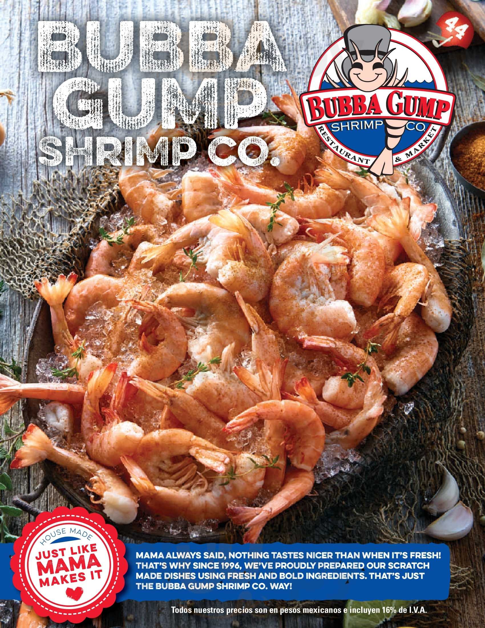 Bubba Gump Shrimp Co. Cancún Menu - 1