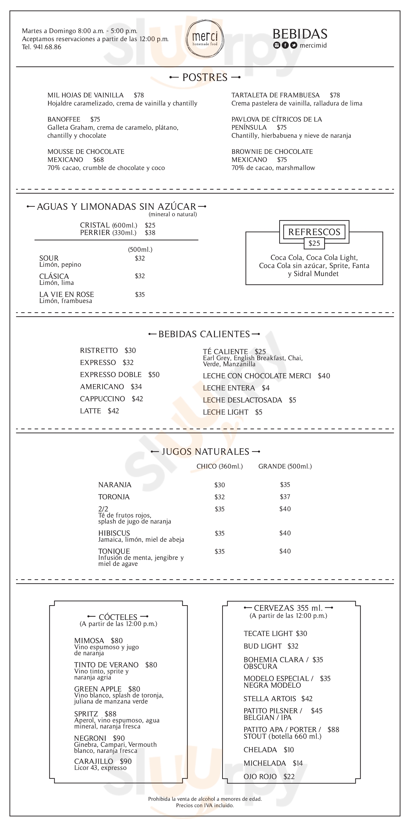 Merci - Homemade Food Mérida Menu - 1