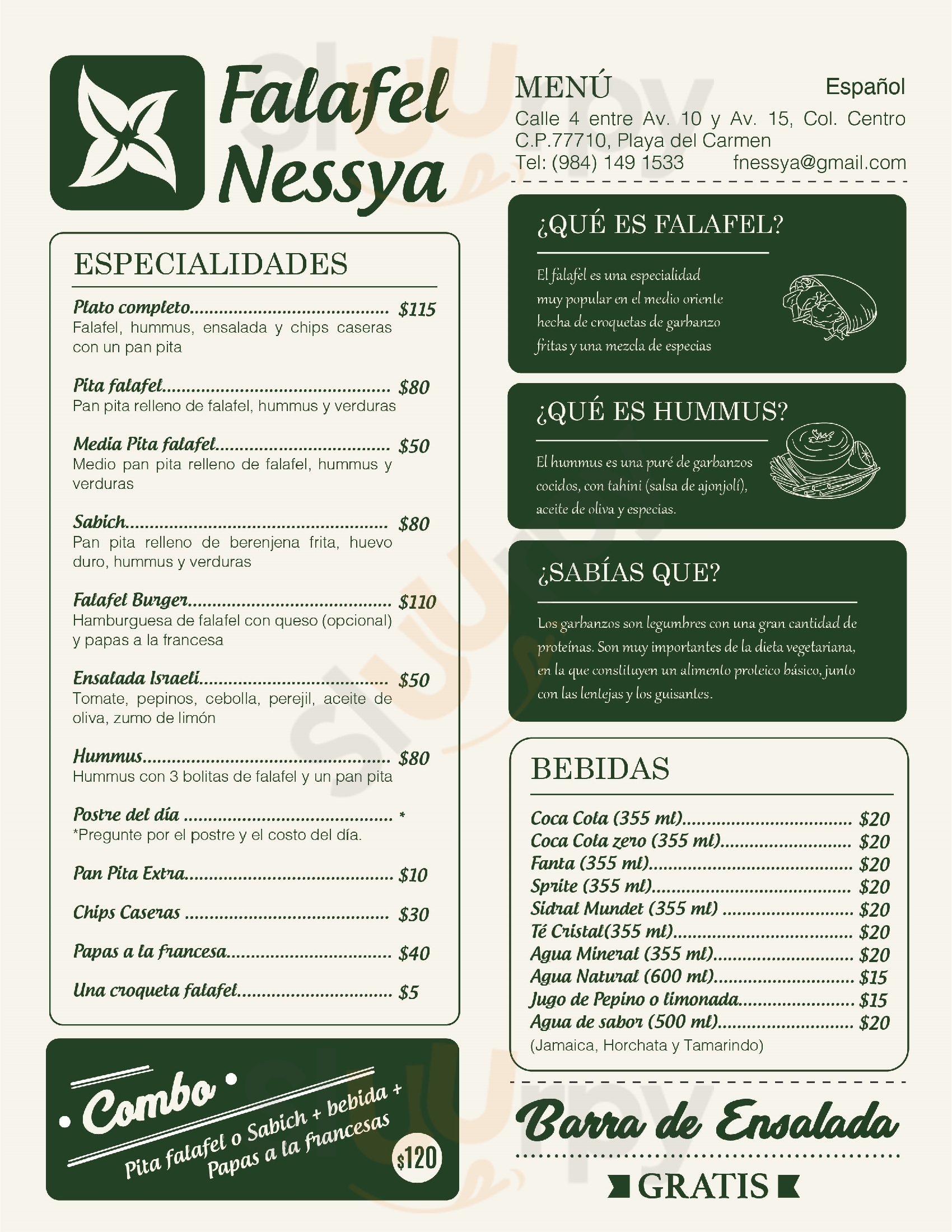 Falafel Nessya Playa del Carmen Menu - 1