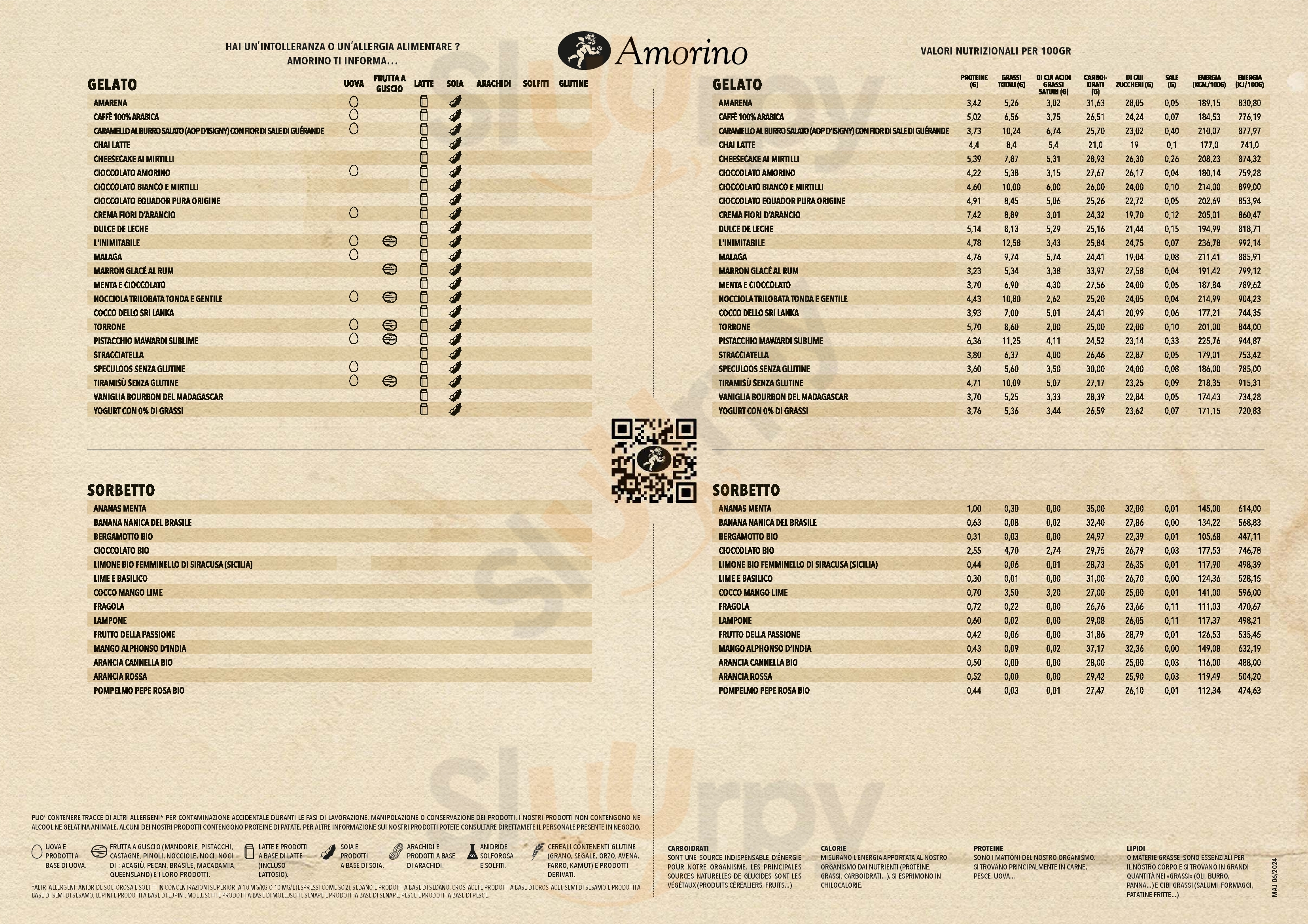 Amorino Playa del Carmen Menu - 1