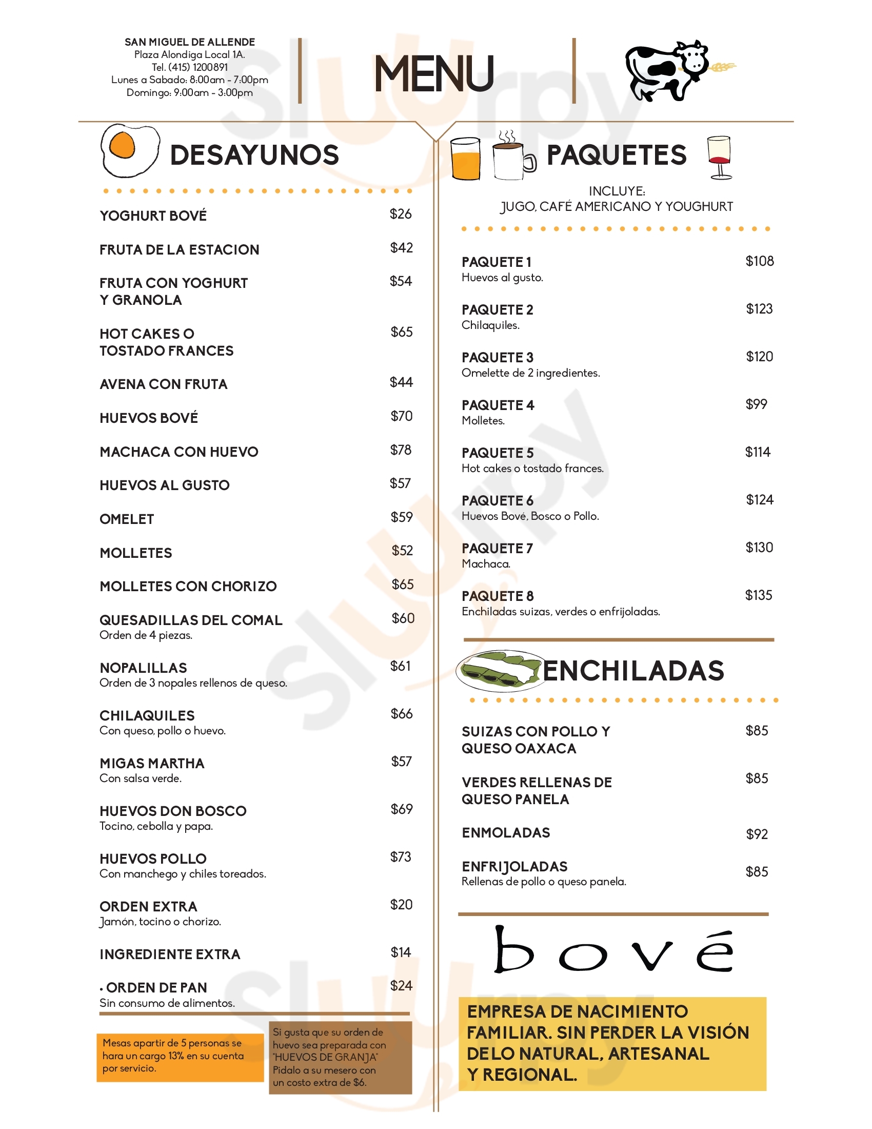 Restaurante Bové Y Tienda Organica San Miguel de Allende Menu - 1