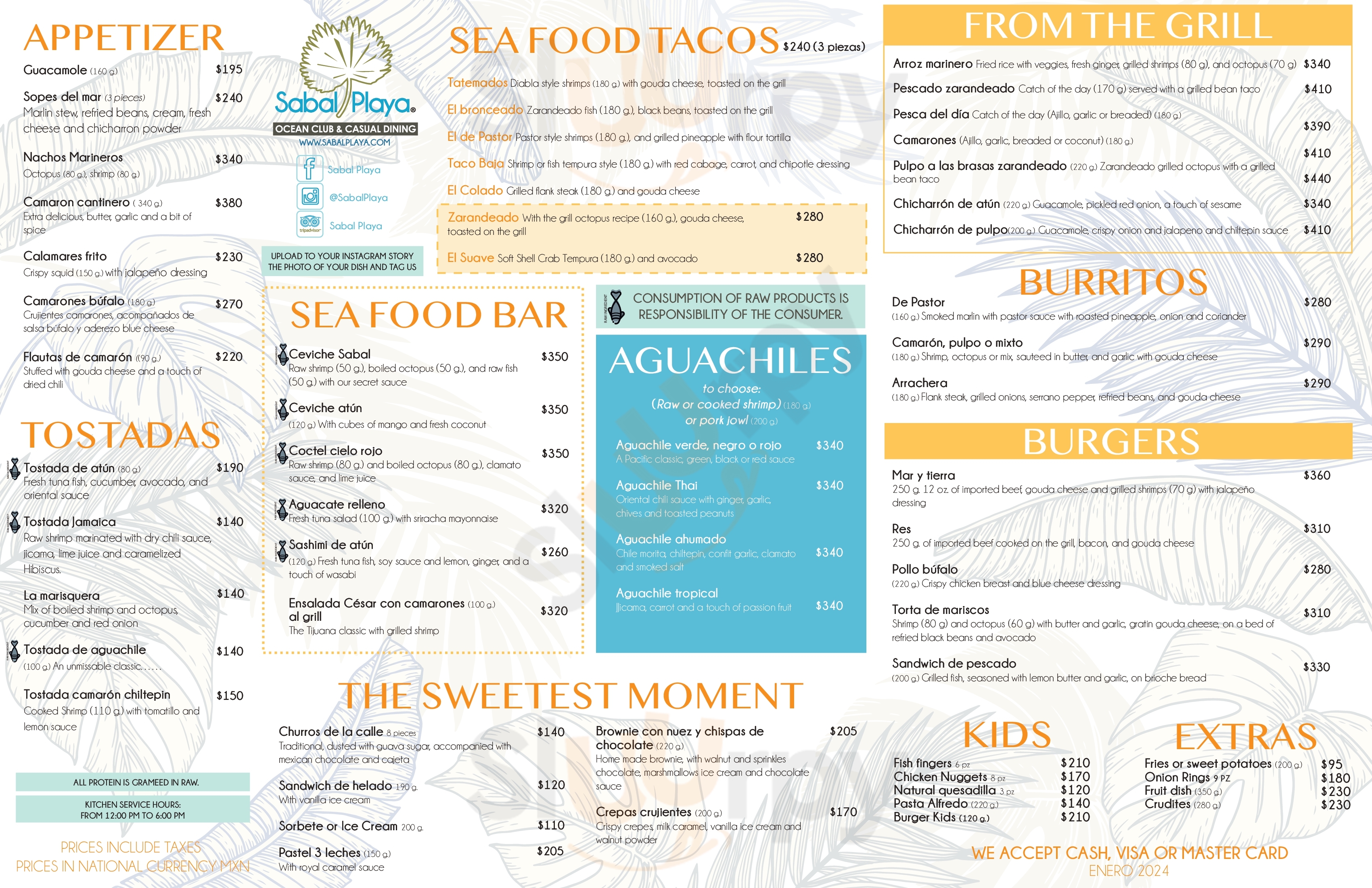 Sabal Playa Restaurant Flamingos Menu - 1