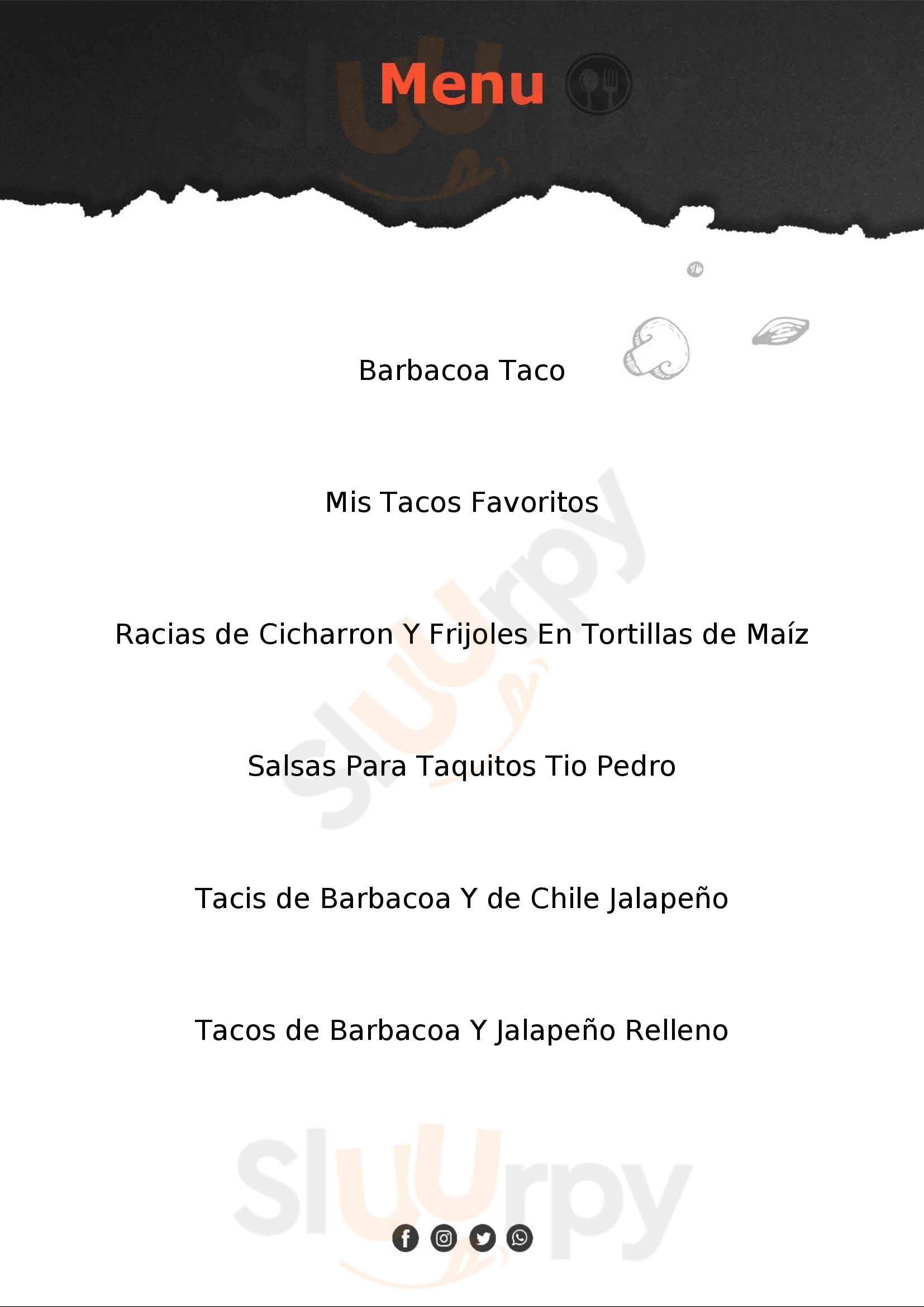 Tacos Tio Pedro Monterrey Menu - 1
