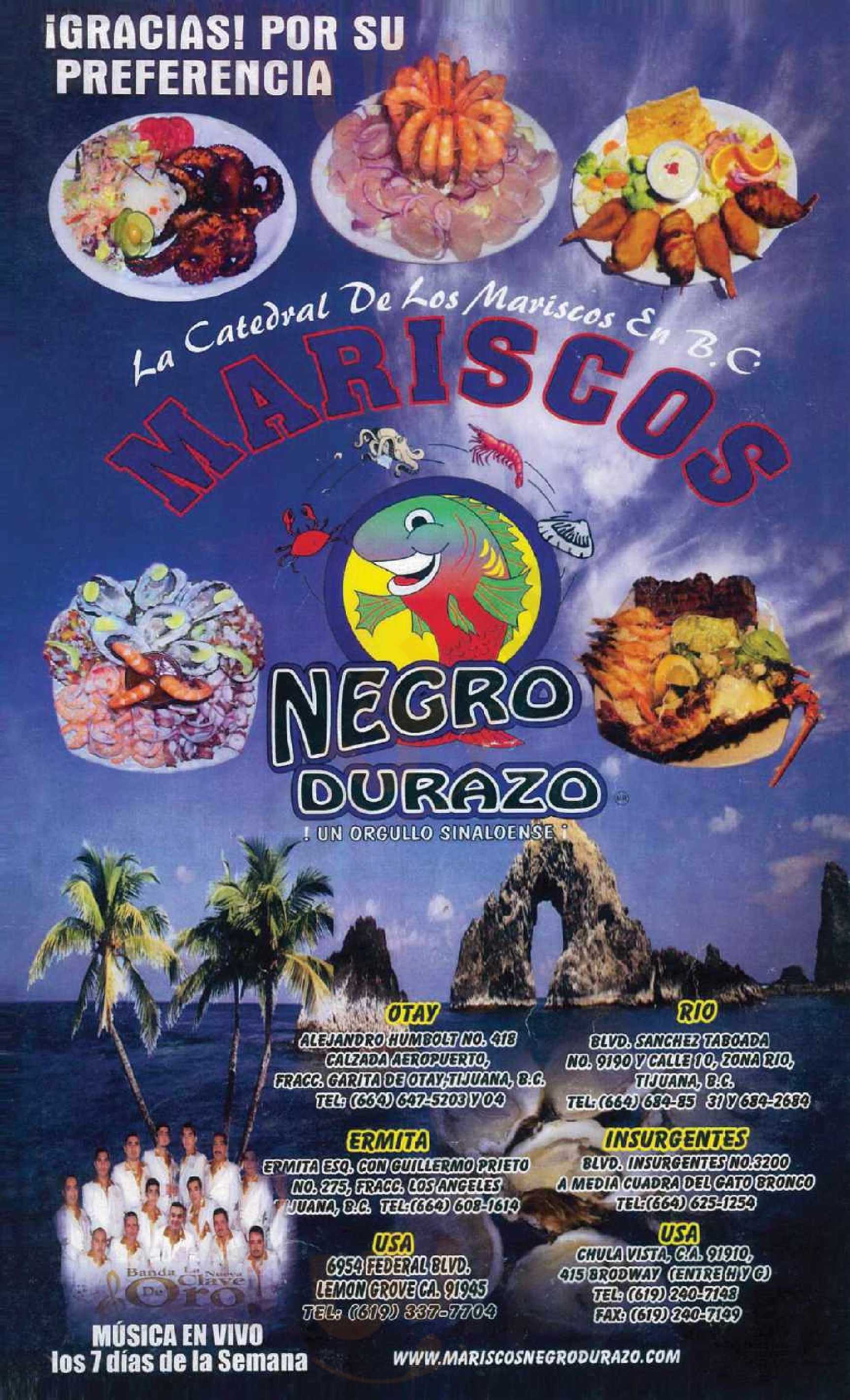 El Negro Durazo Tijuana Menu - 1