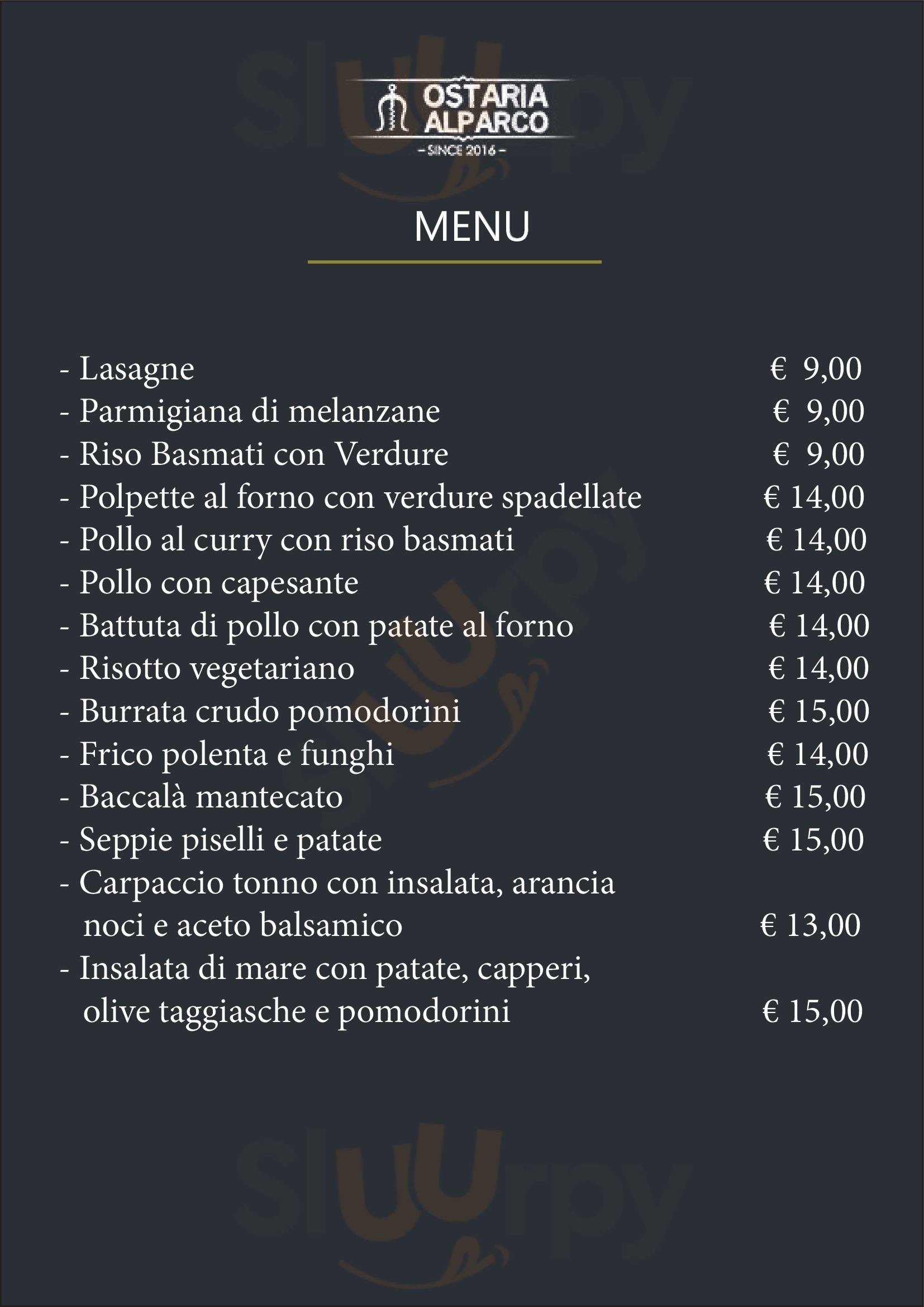 Ostaria Al Parco Polcenigo Menu - 1