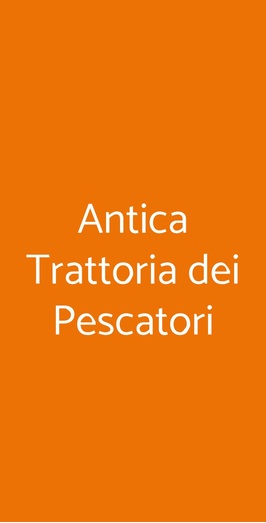 Antica Trattoria Dei Pescatori, Genova