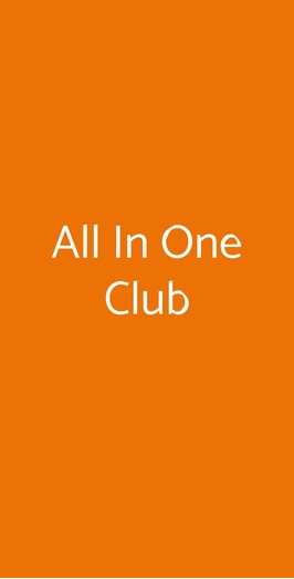 All In One Club, Cosenza