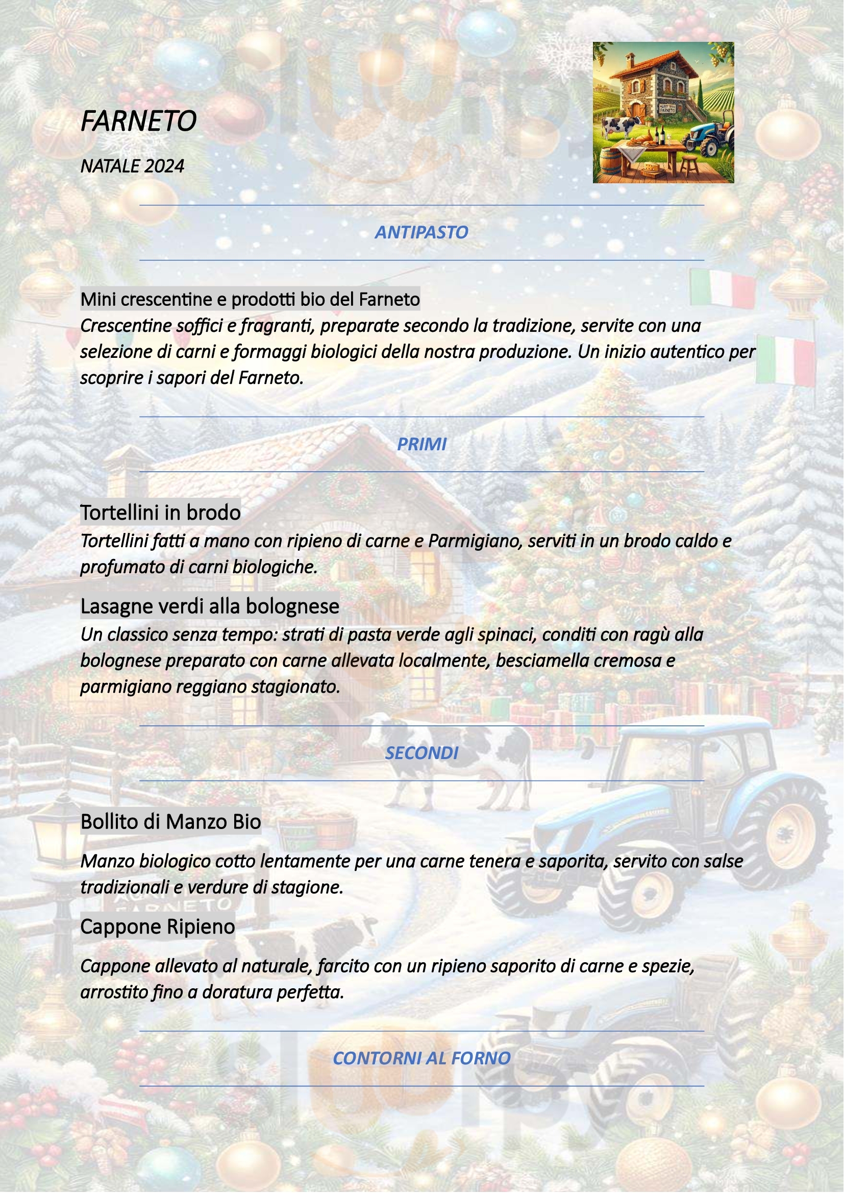 Agriturismo Farneto Monterenzio Menu - 1