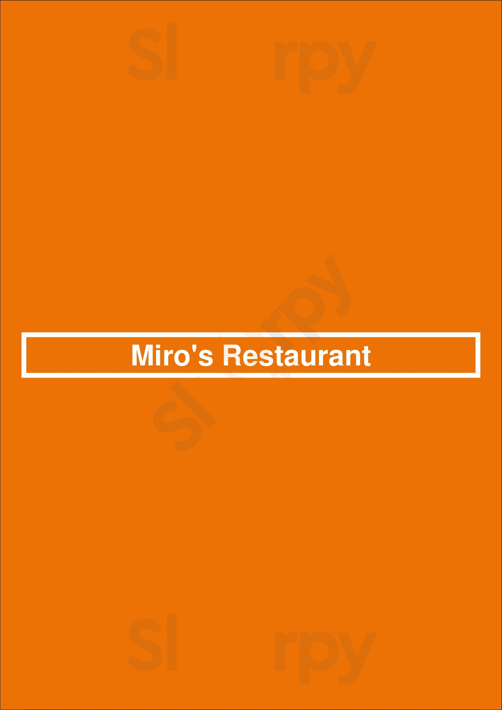 Miro's Restaurant menù, Palm Springs - Main Menu | Sluurpy