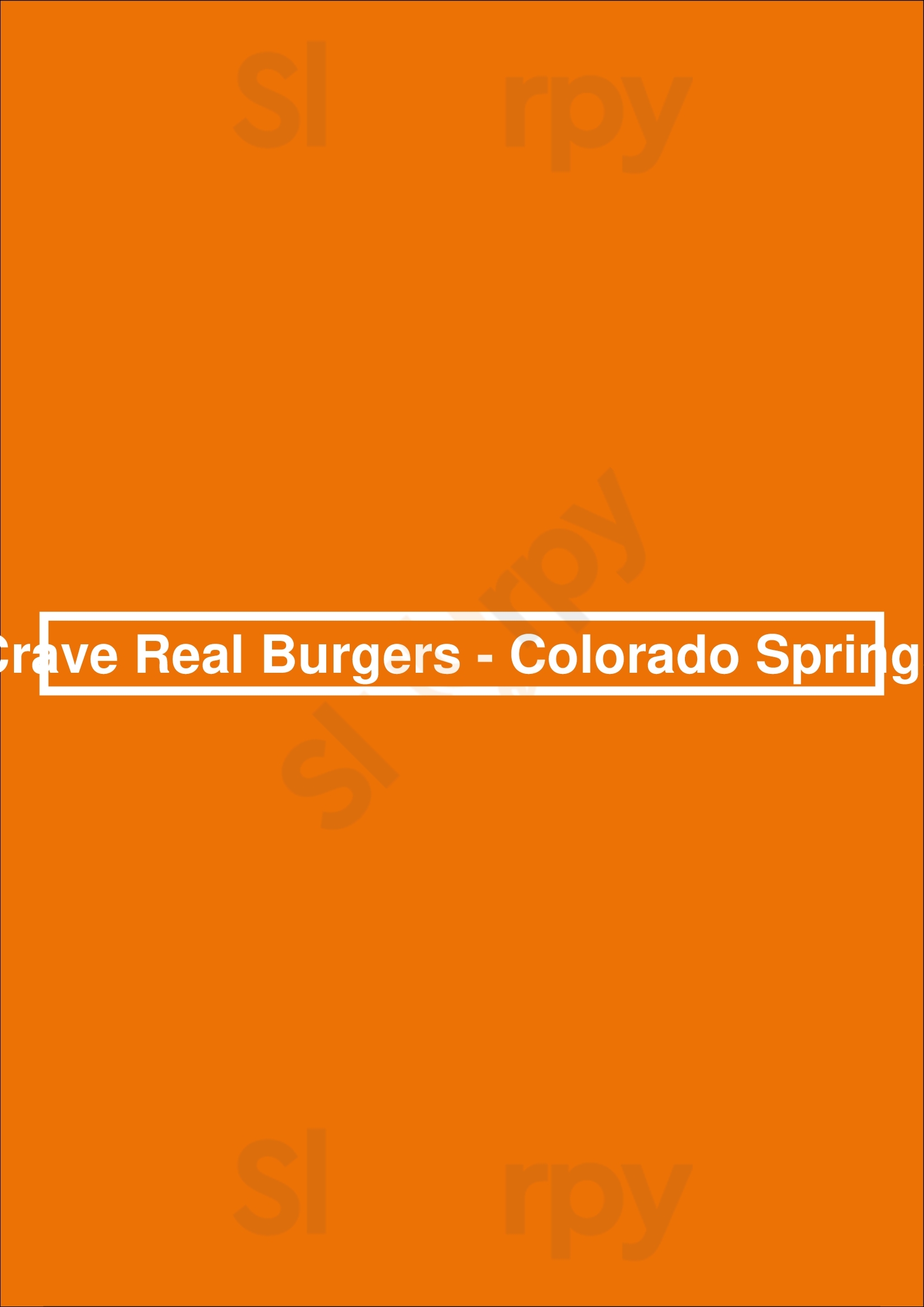 Crave Real Burgers - Colorado Springs Colorado Springs Menu - 1