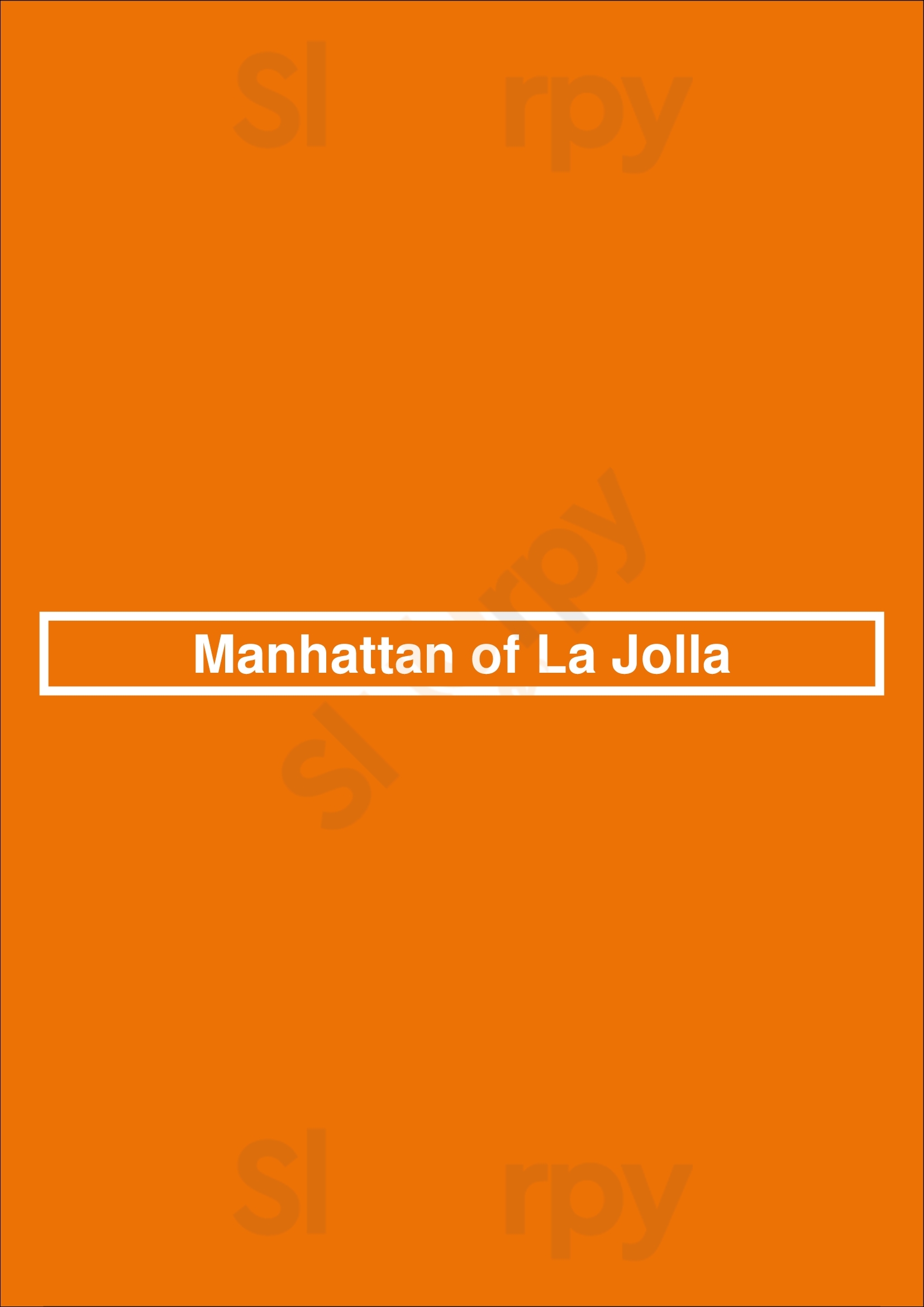 Manhattan Of La Jolla La Jolla Menu - 1