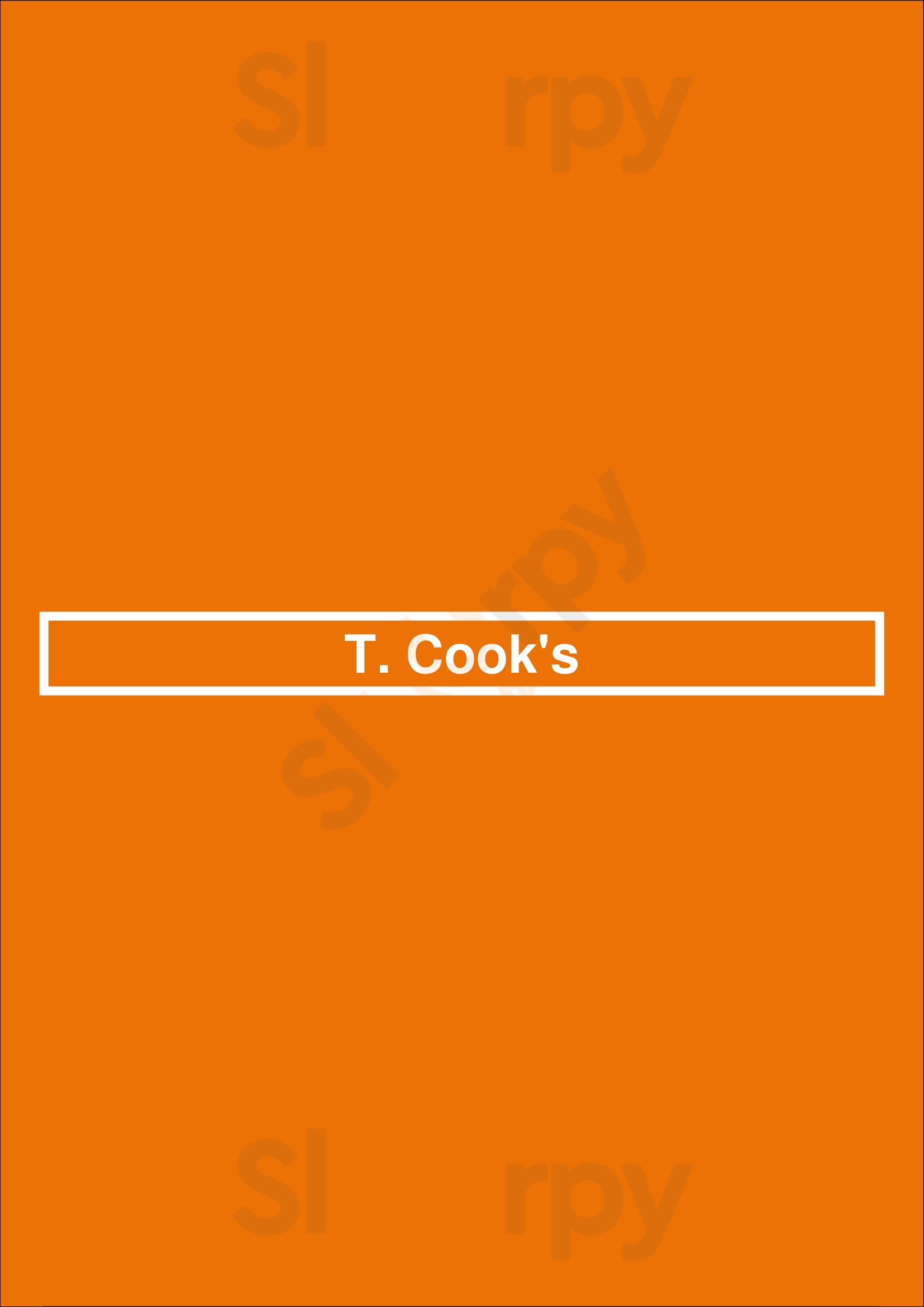 T. Cook's Phoenix Menu - 1